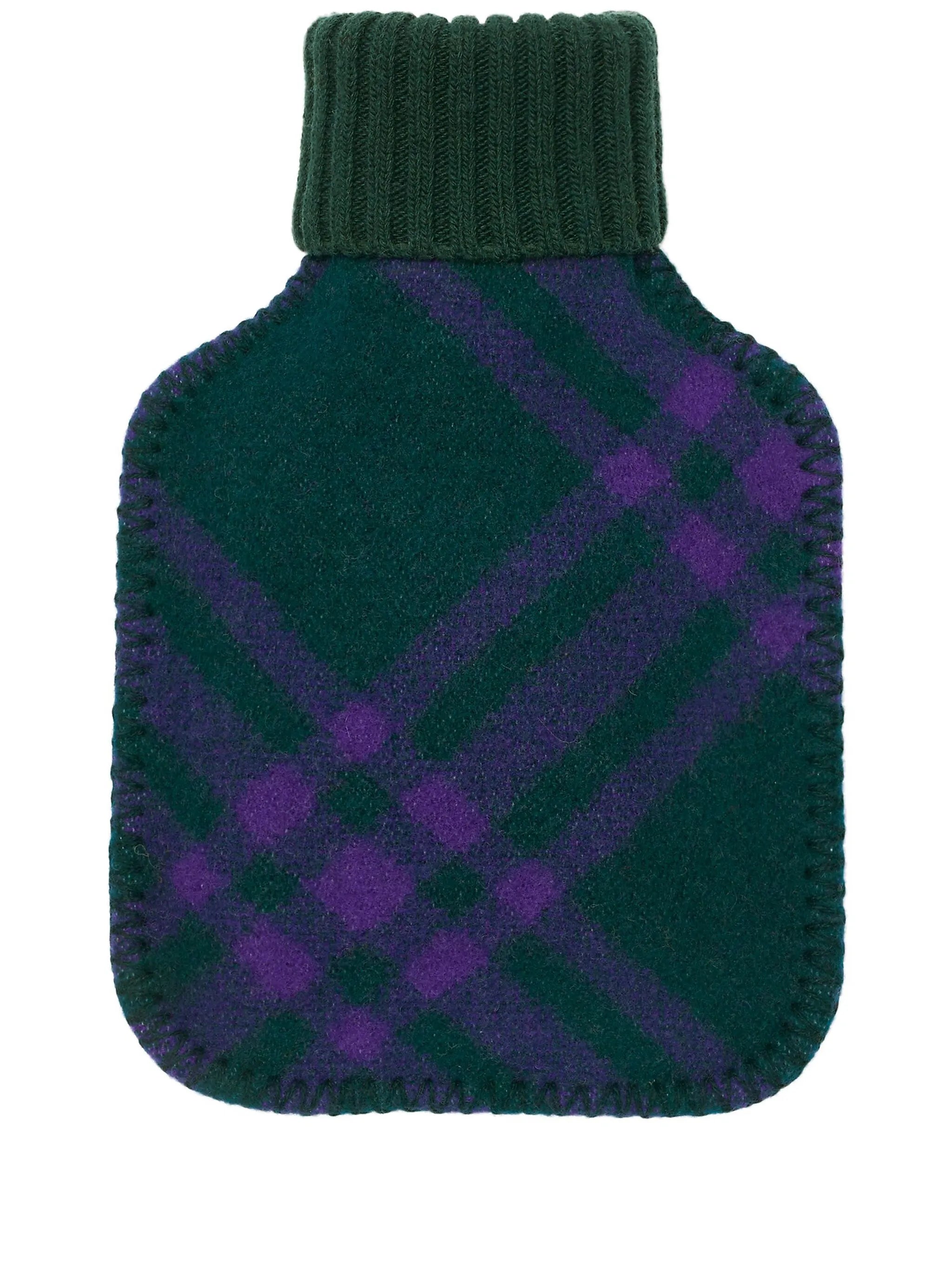 plaid-check wool hot water bottle