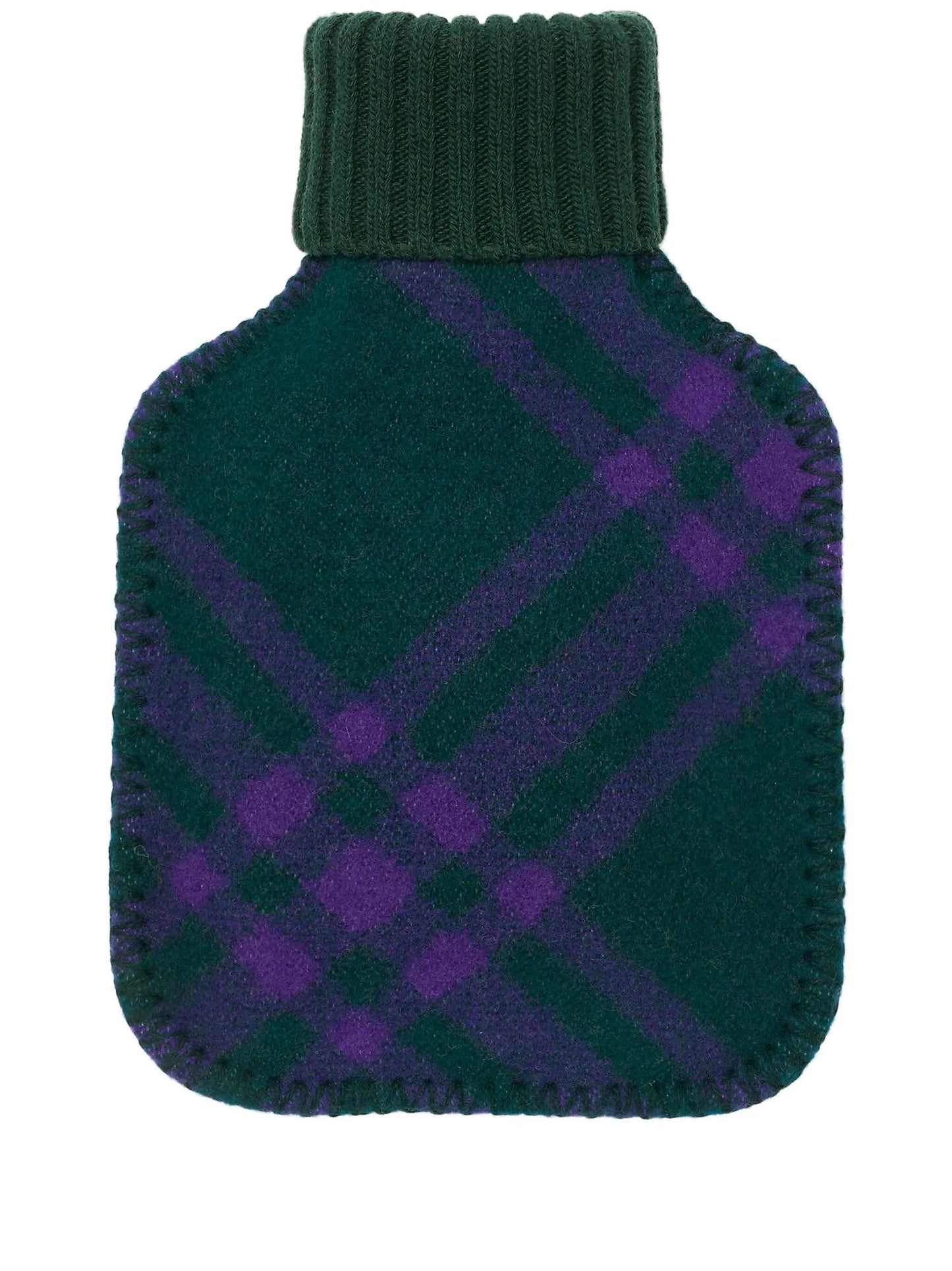 plaid-check wool hot water bottle