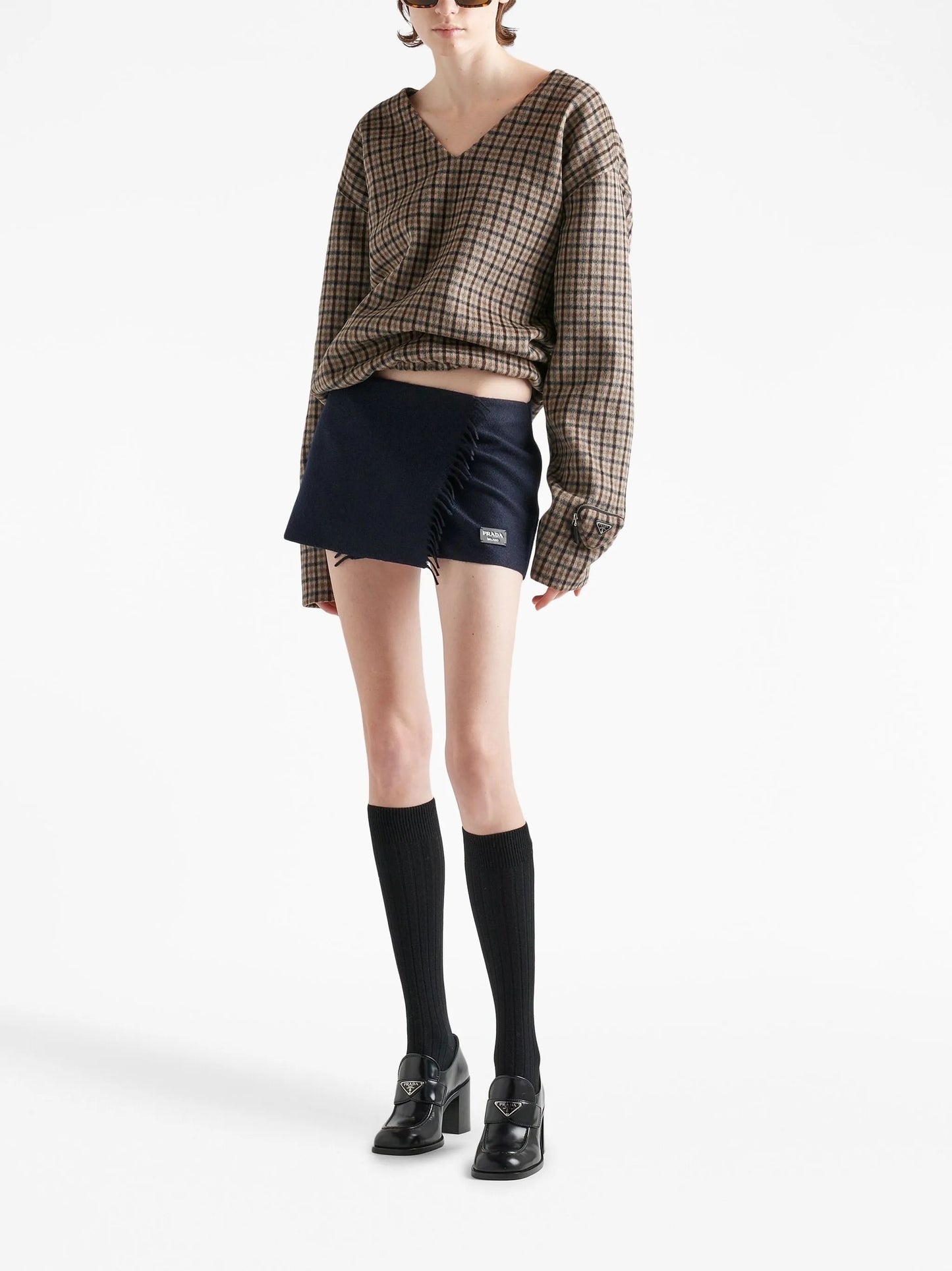 checked cashgora jumper