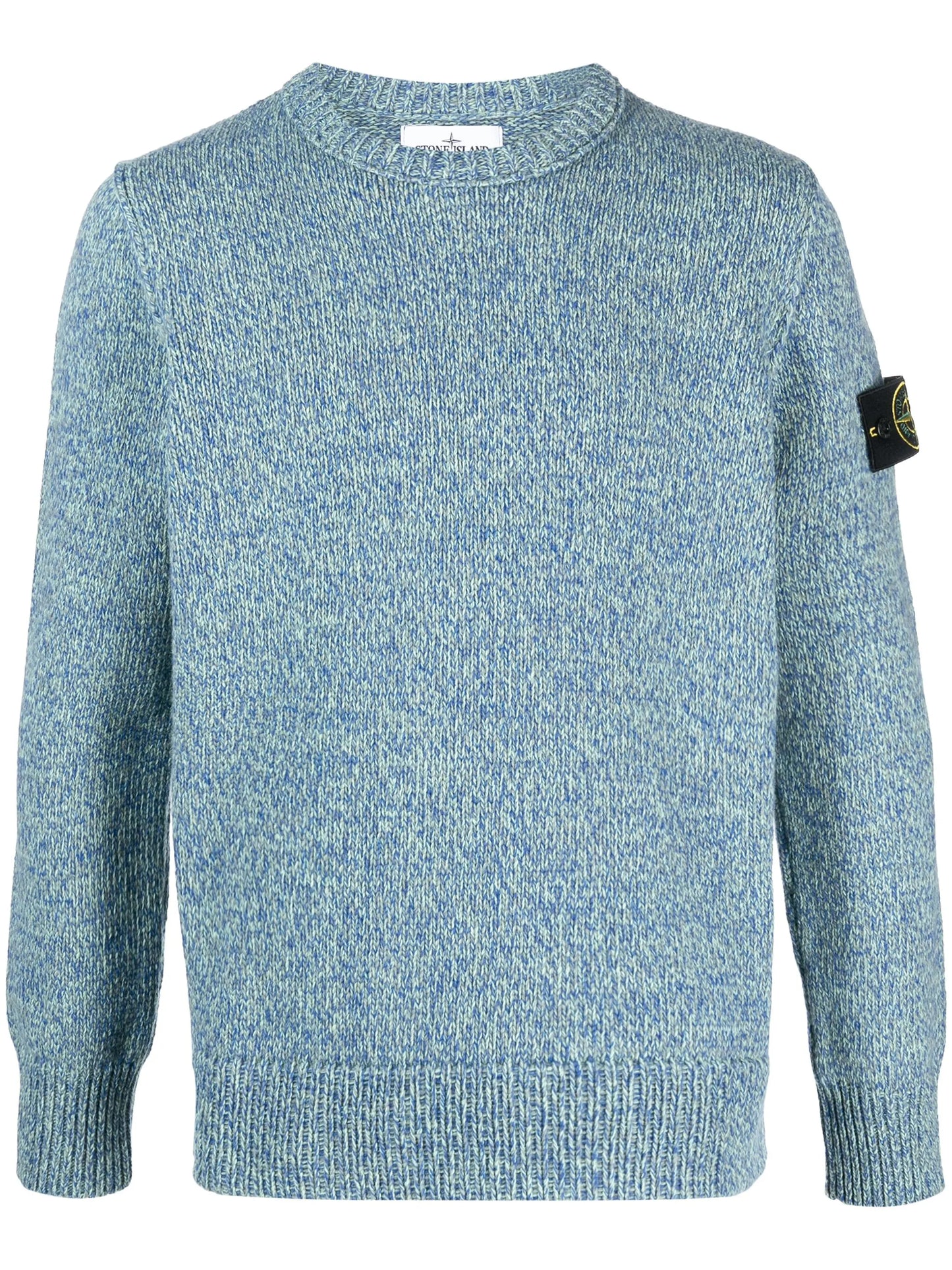 Compass-motif marl-knit jumper
