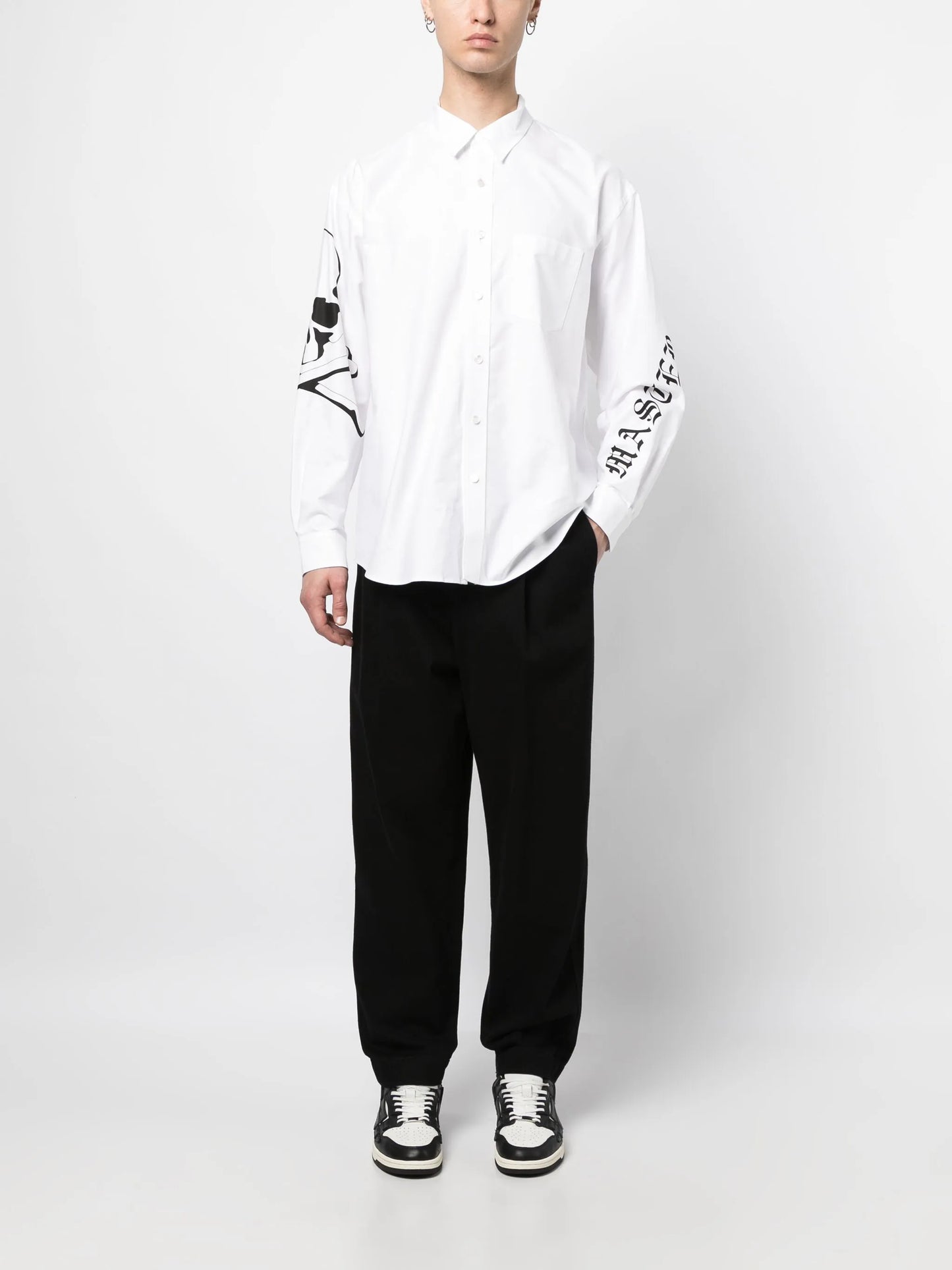 logo-print cotton shirt