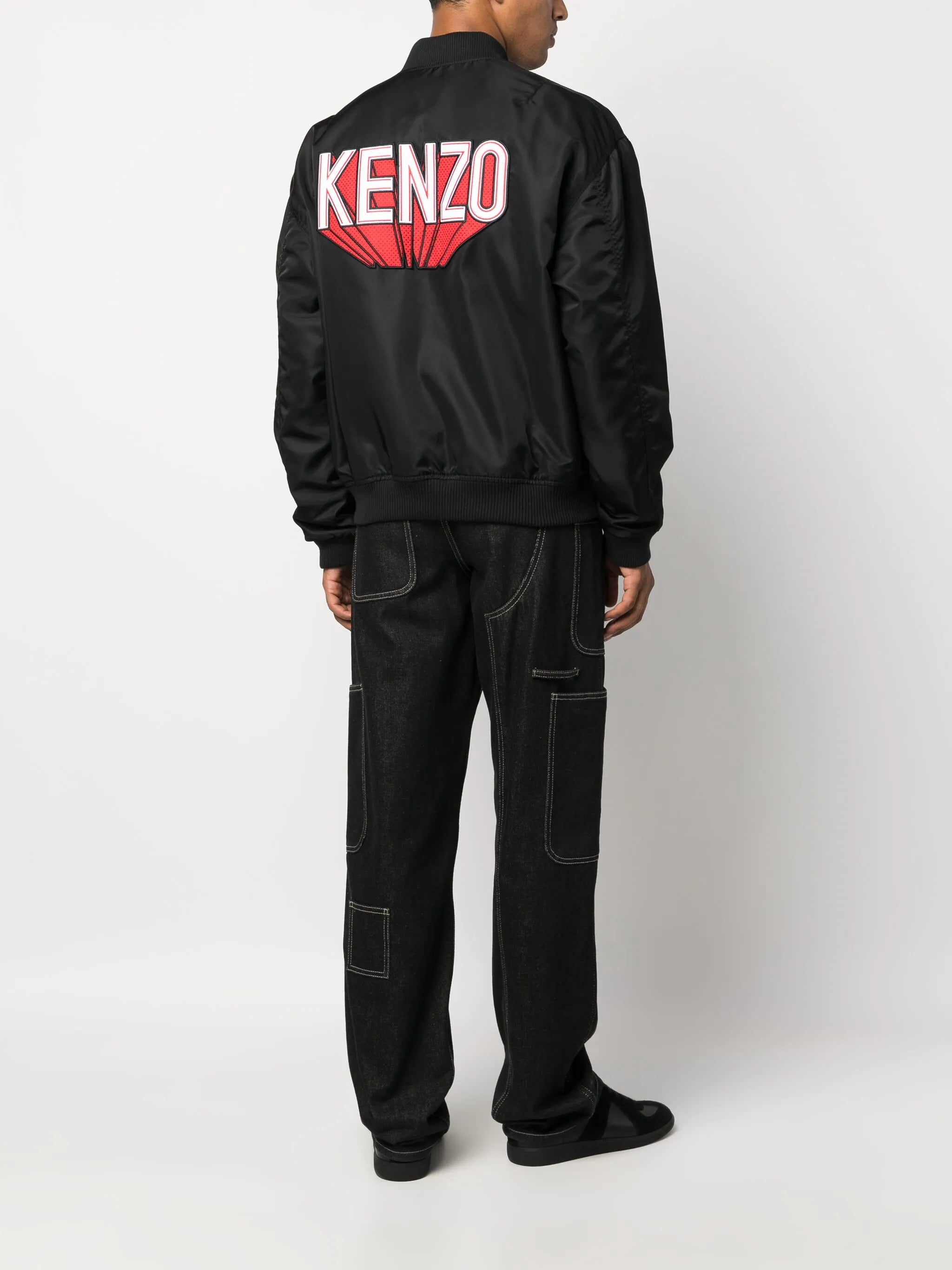 logo-patch cotton bomber jacket