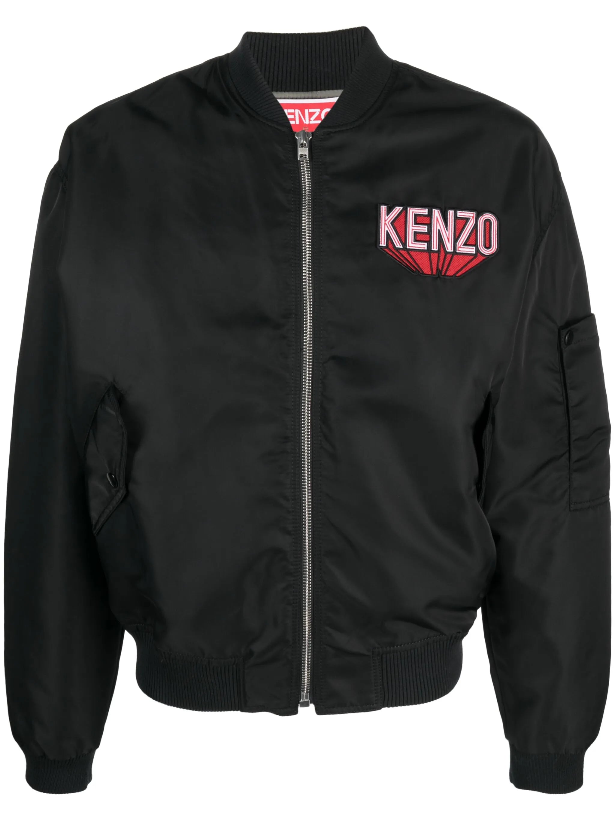 logo-patch cotton bomber jacket