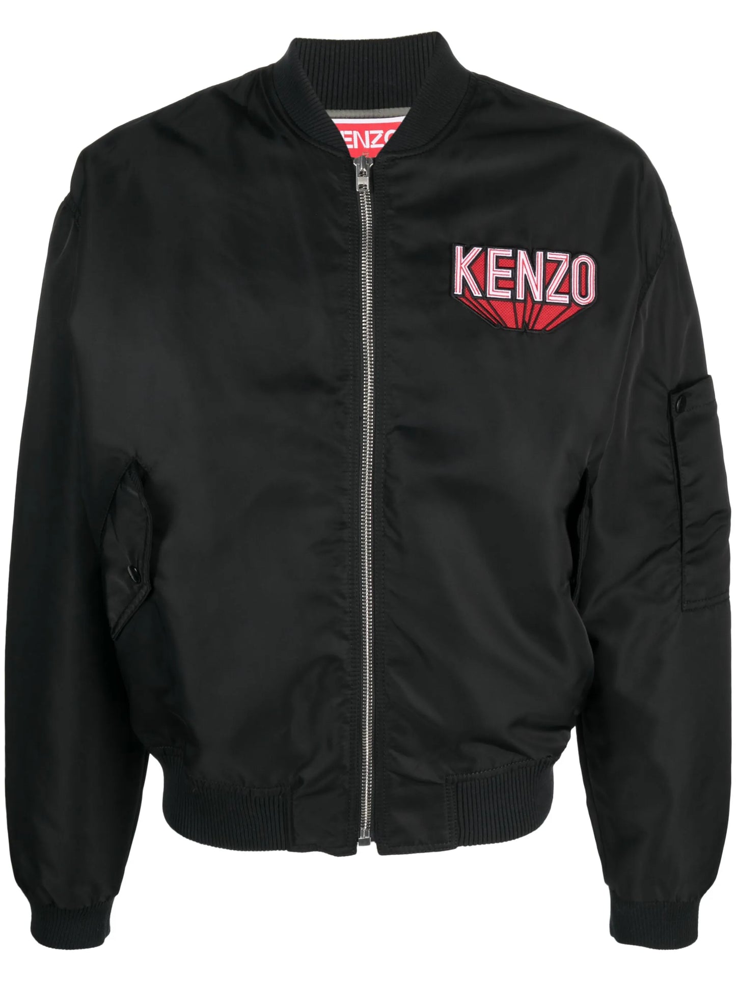 logo-patch cotton bomber jacket
