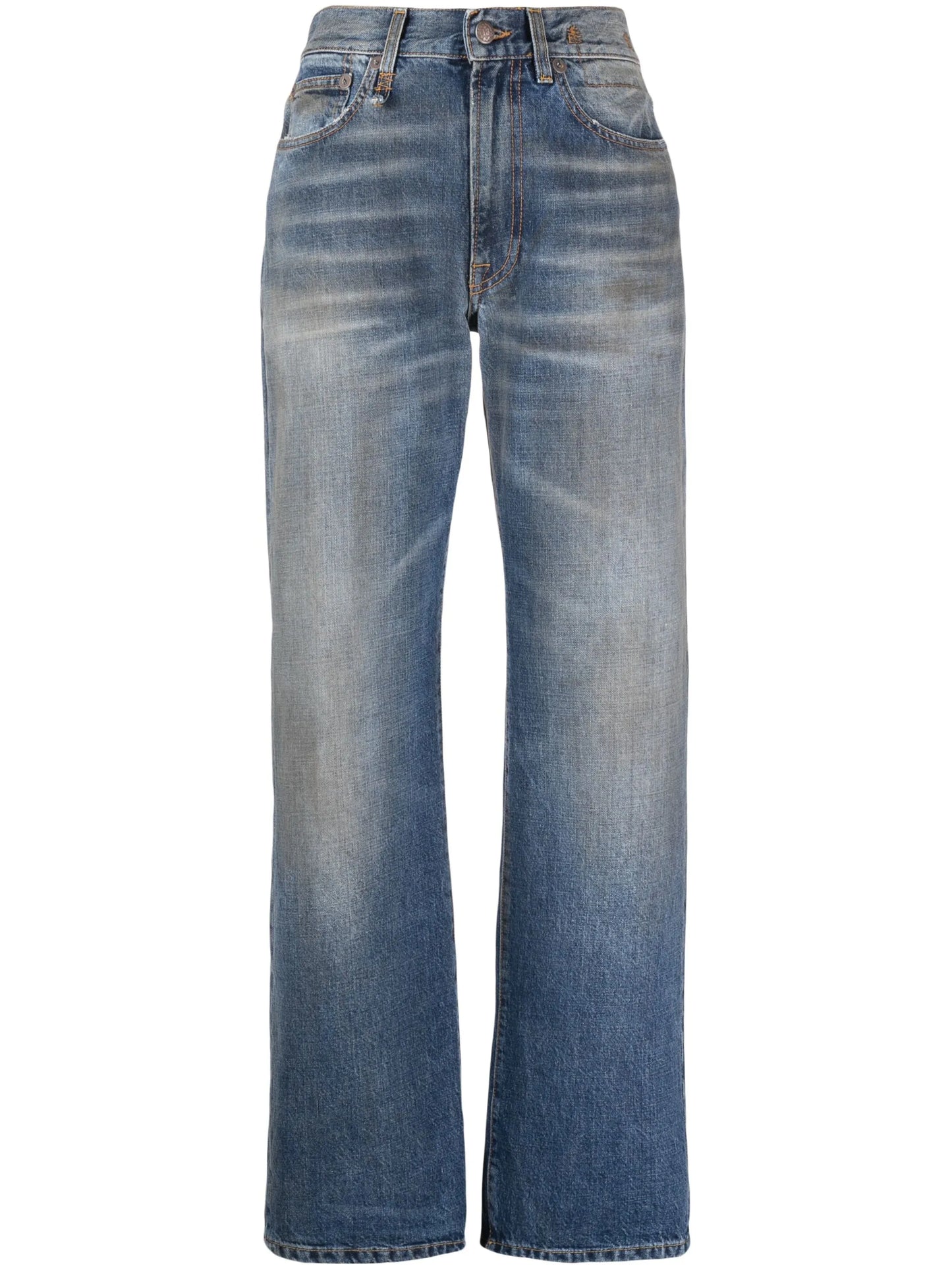 mid-rise straight-leg jeans
