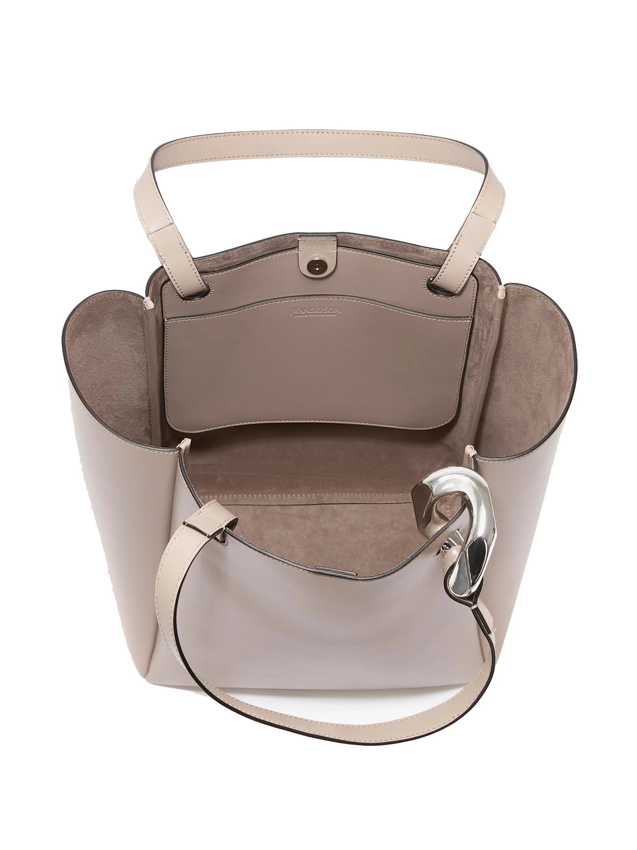 Corner leather tote bag
