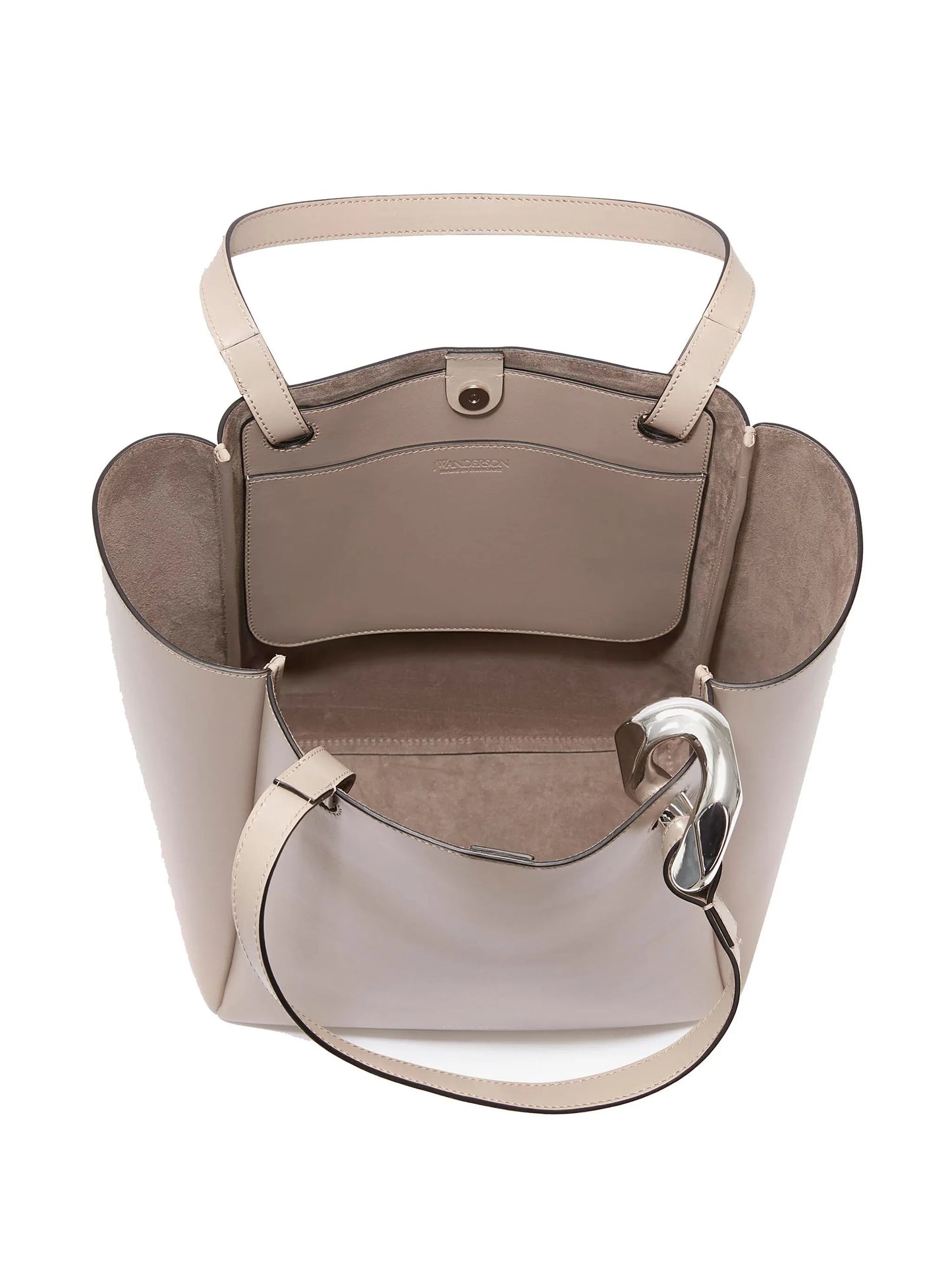 Corner leather tote bag
