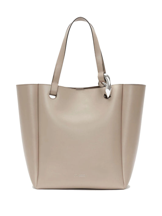 Corner leather tote bag