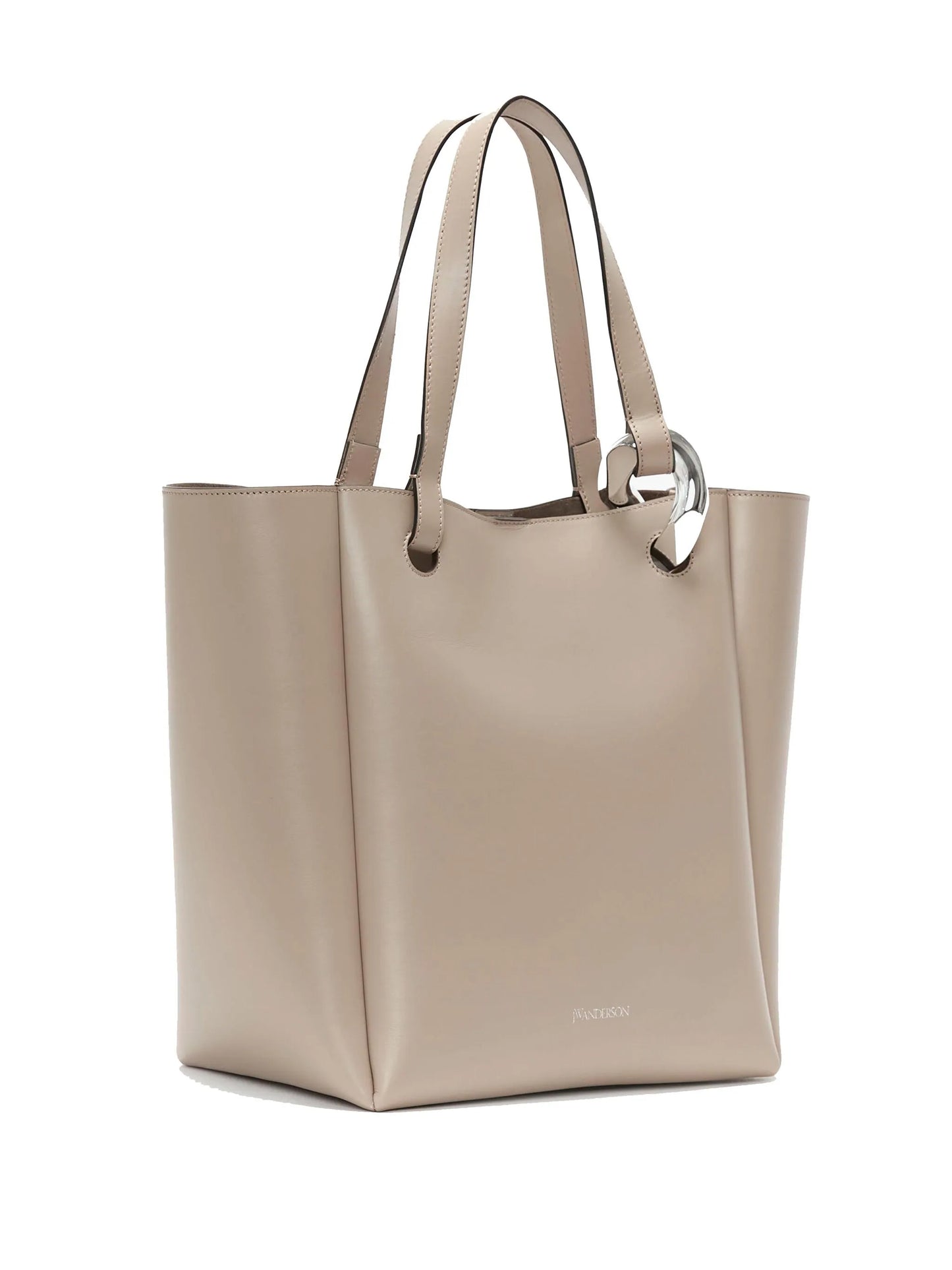 Corner leather tote bag