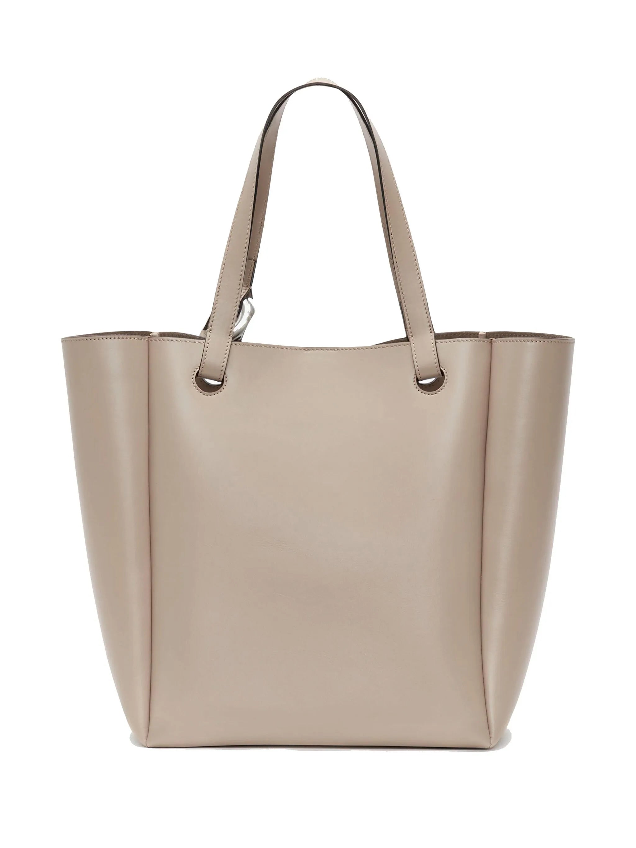 Corner leather tote bag