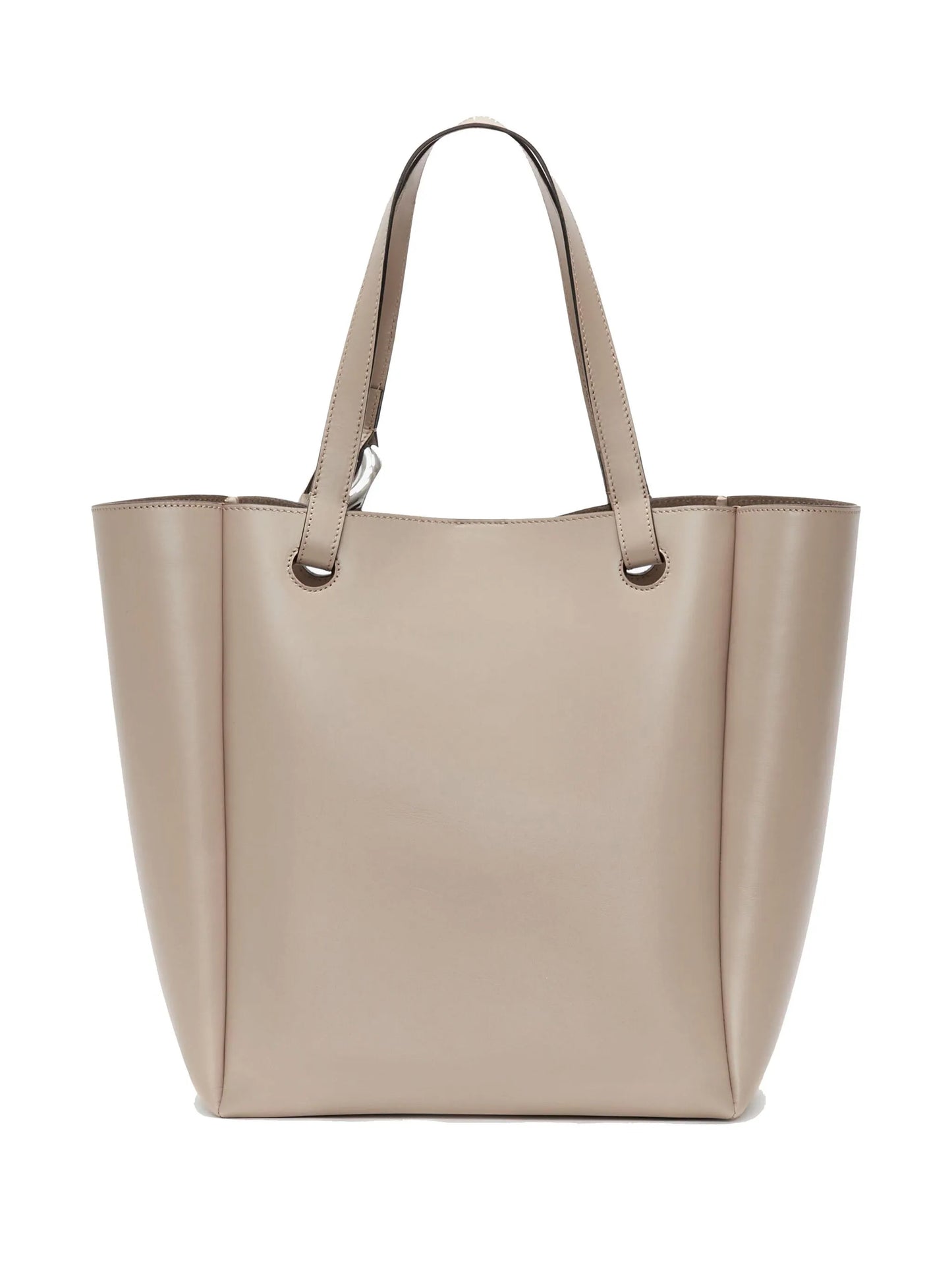 Corner leather tote bag