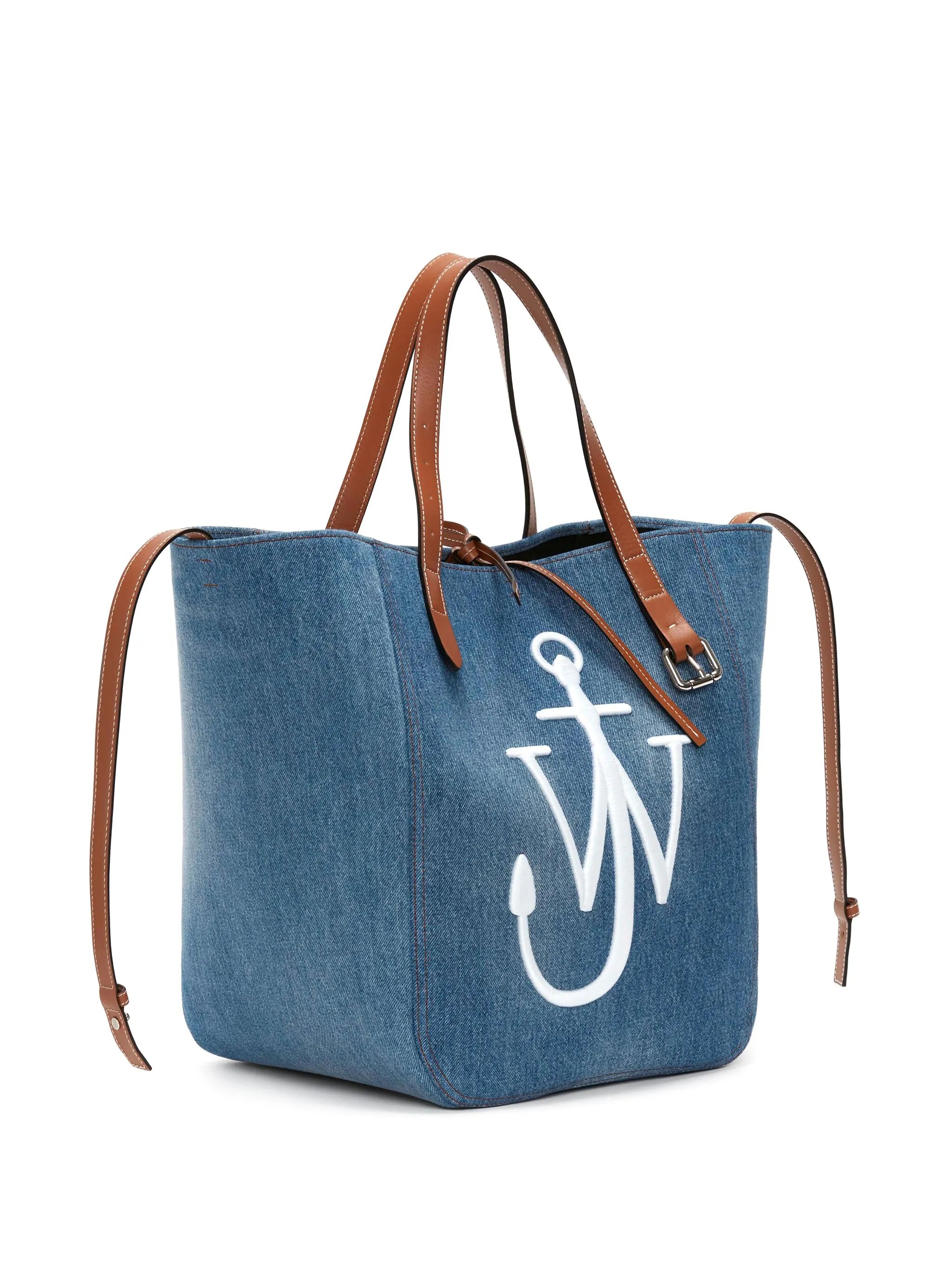 Belt denim tote bag
