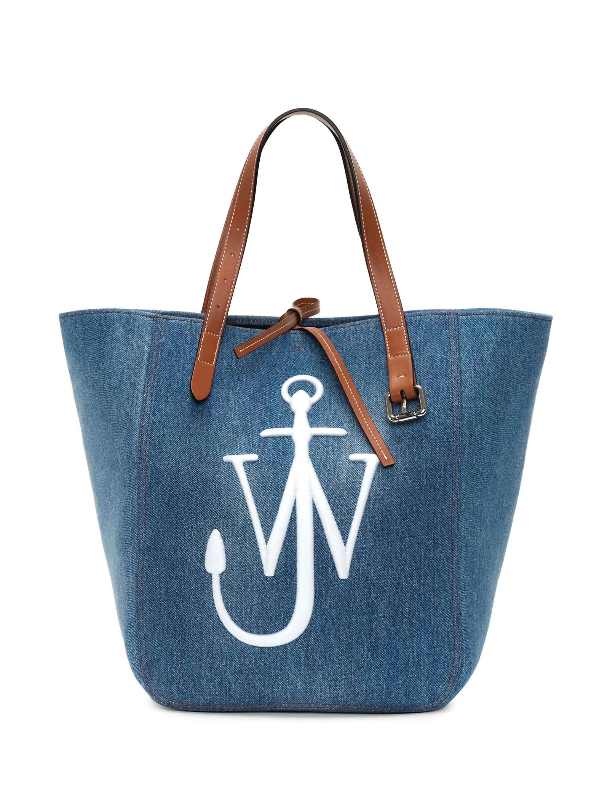 Belt denim tote bag