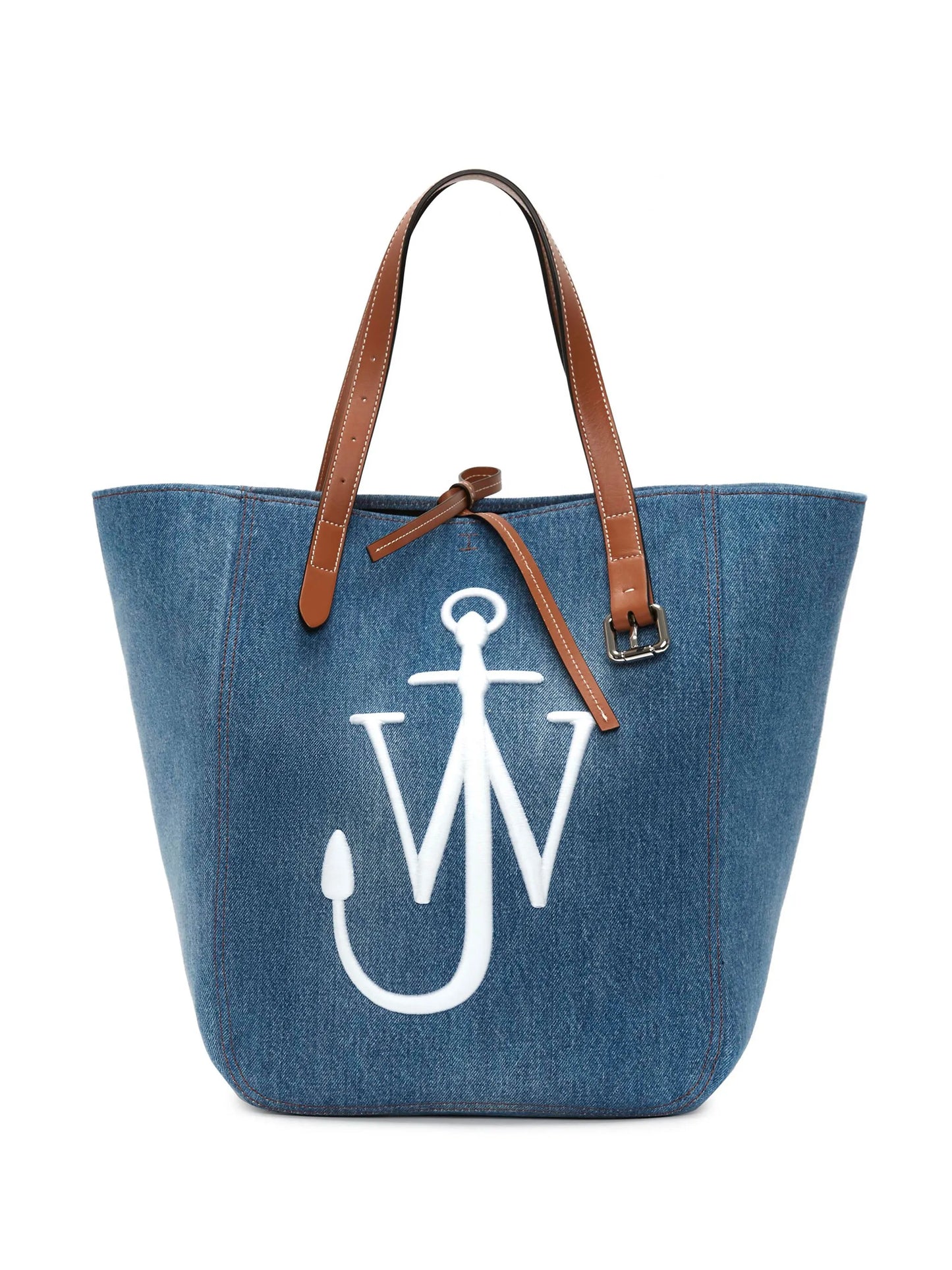 Belt denim tote bag
