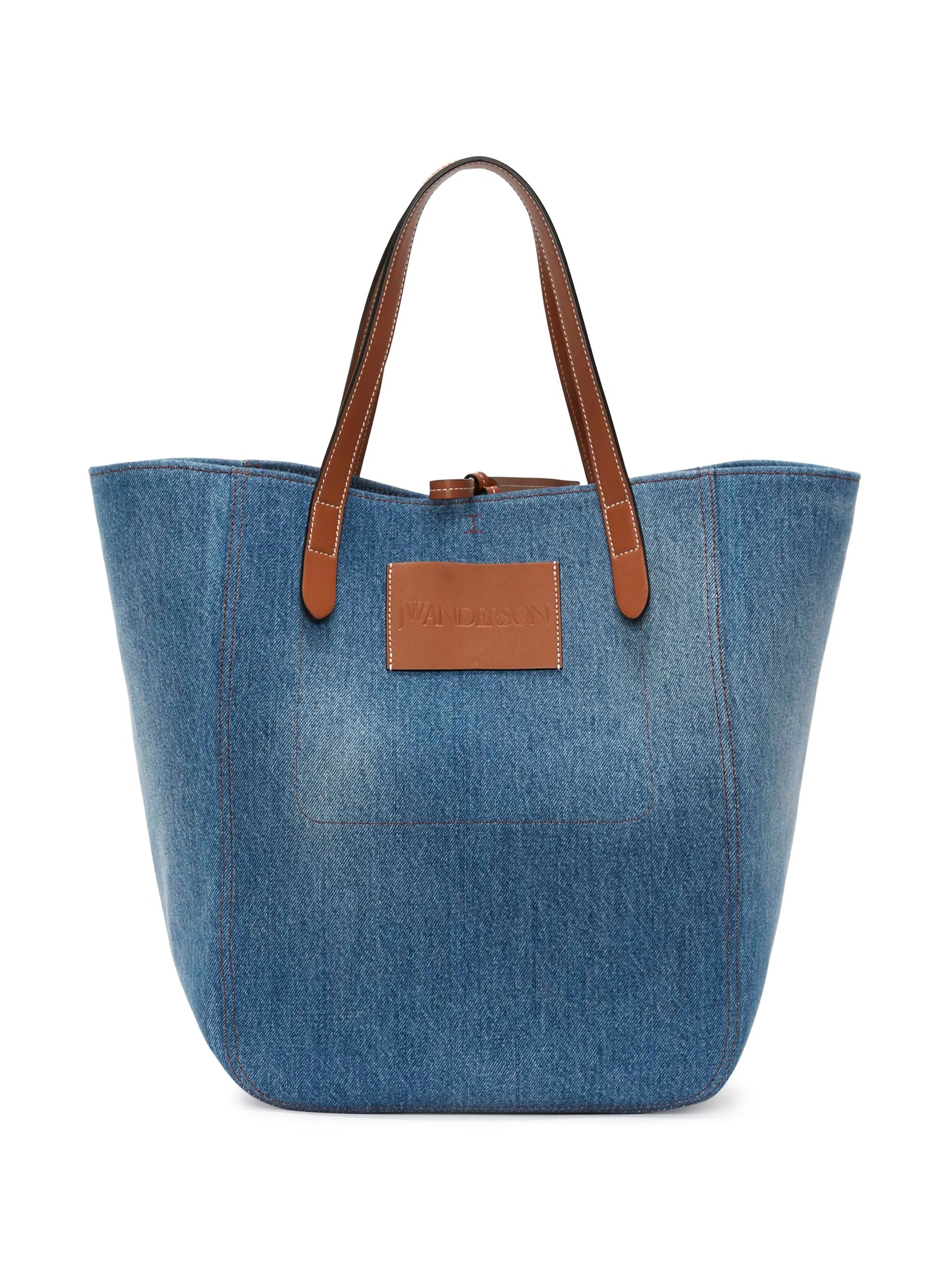 Belt denim tote bag