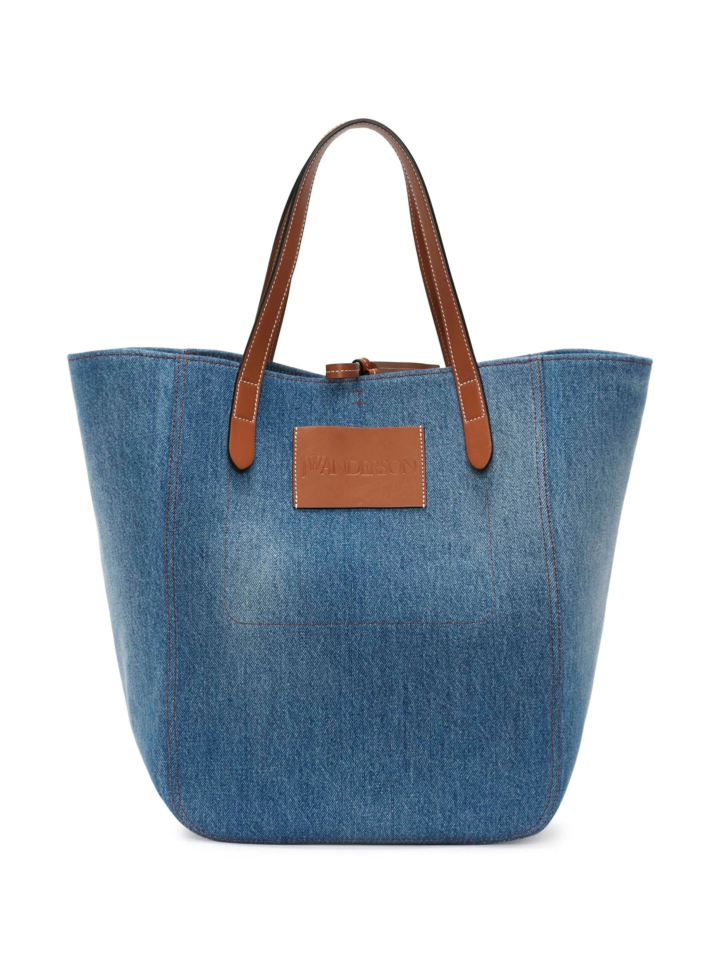 Belt denim tote bag