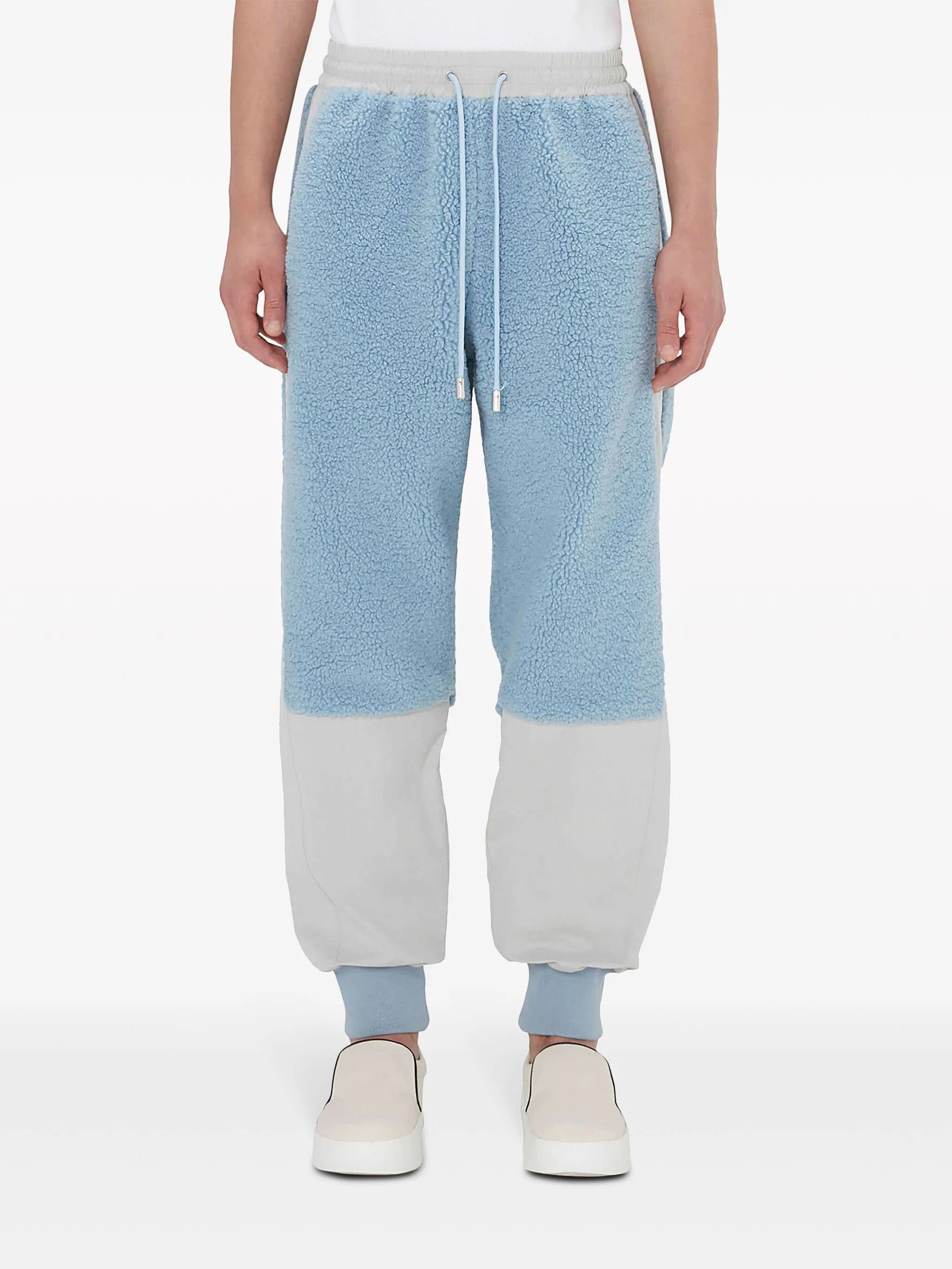 two-tone panelled drawstring track pants