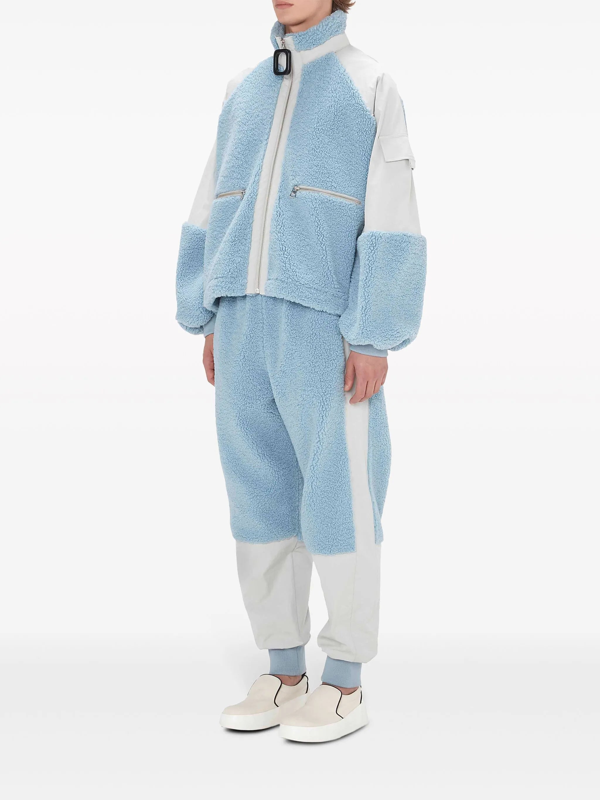 two-tone panelled drawstring track pants