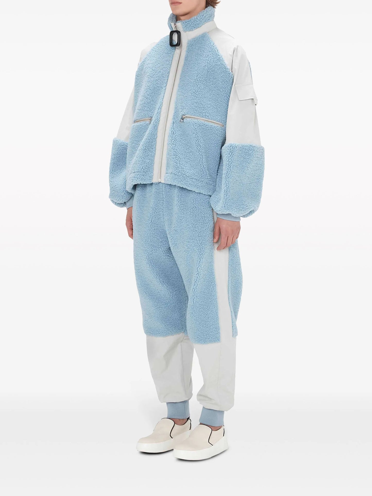 two-tone panelled drawstring track pants