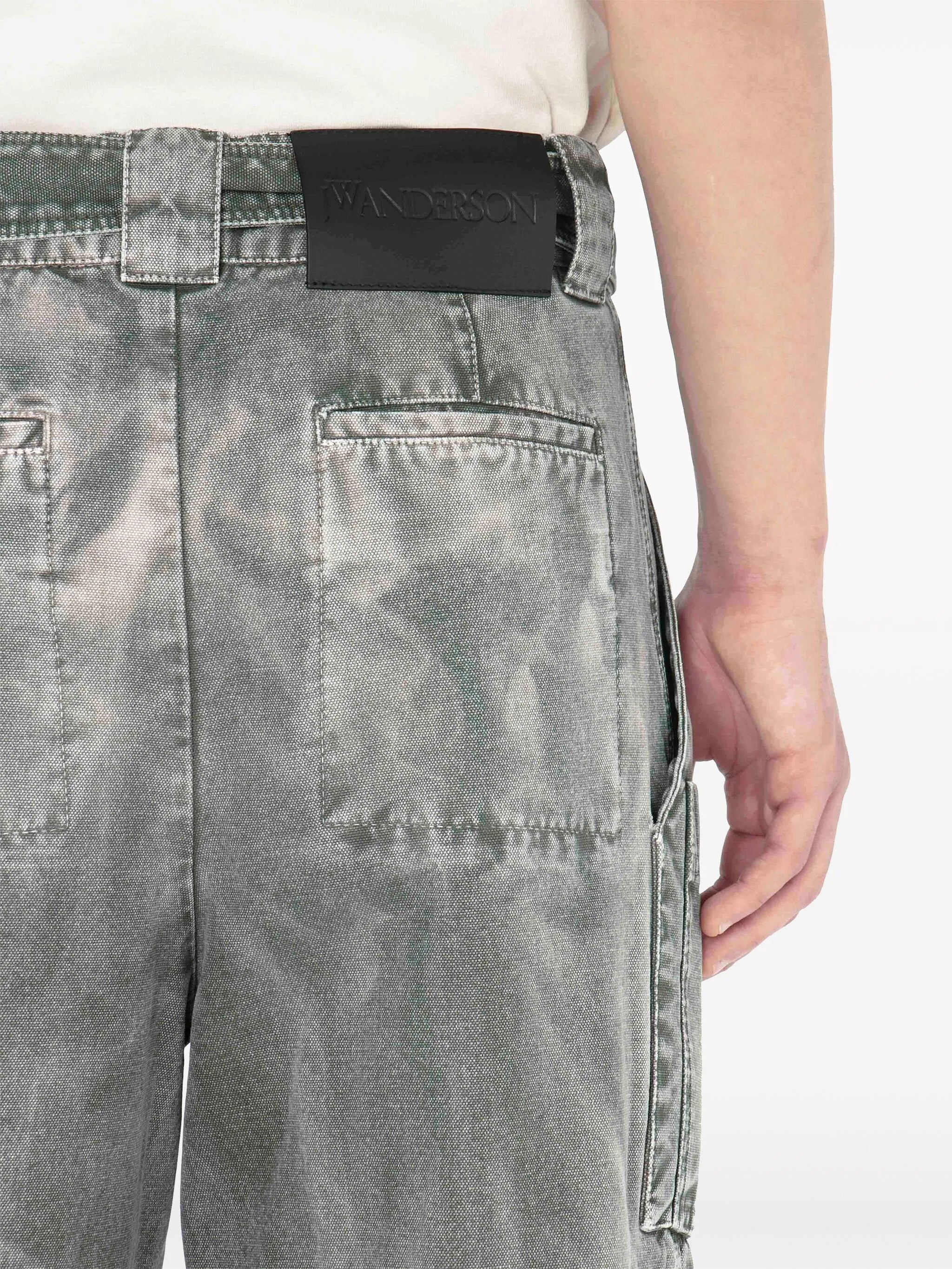 wide-leg belted cargo trousers