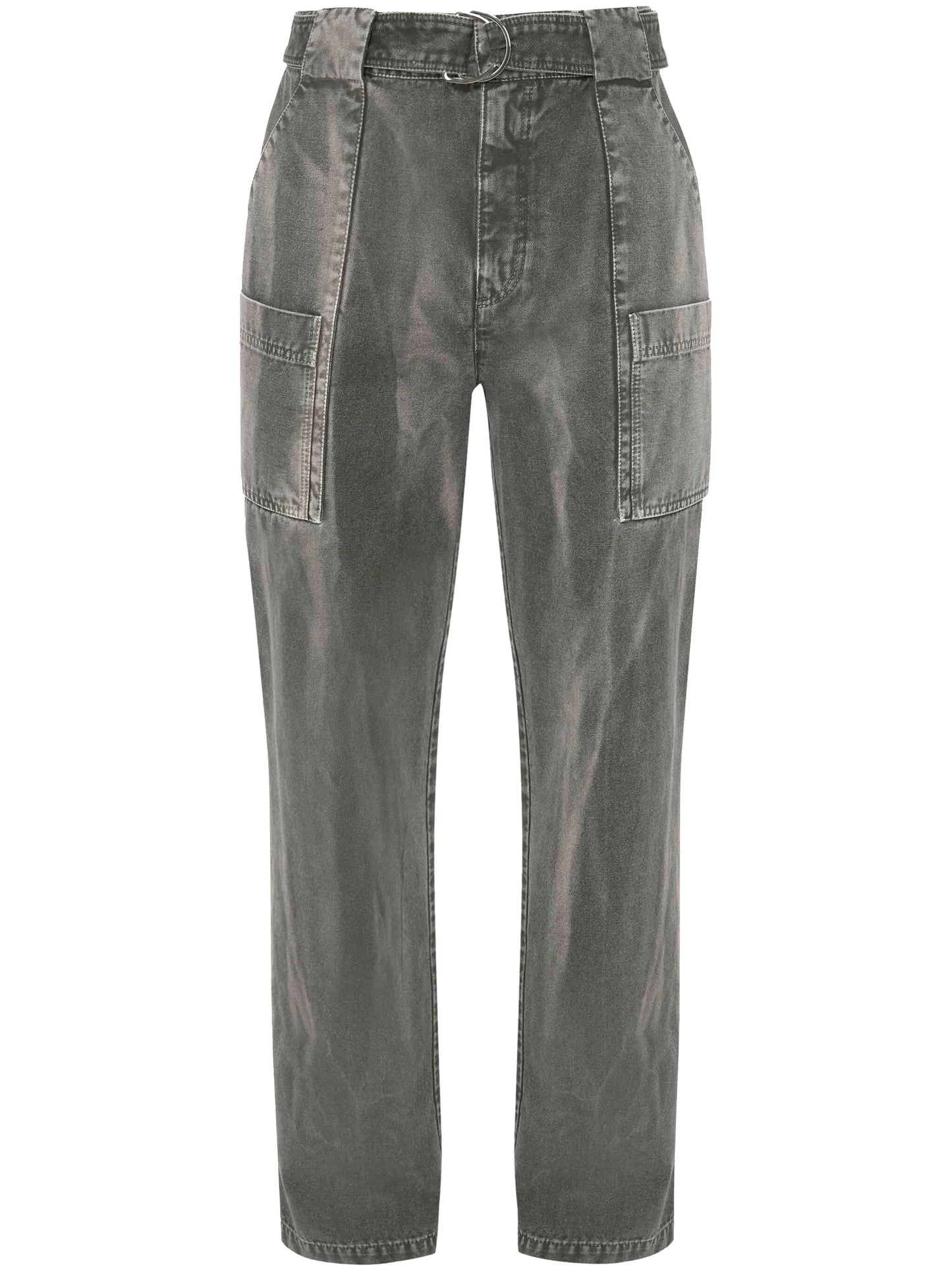wide-leg belted cargo trousers