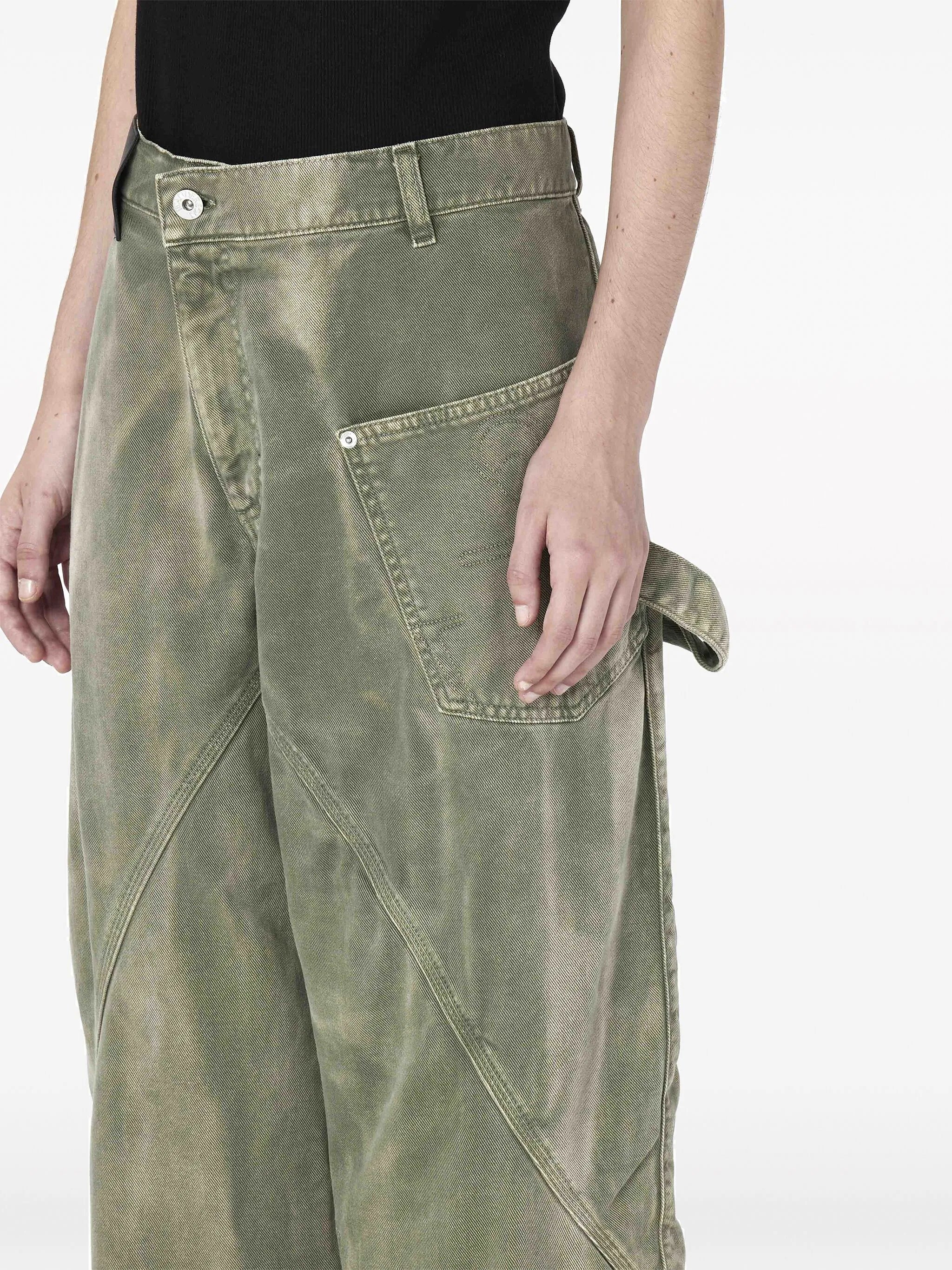 Twisted straight-leg jeans