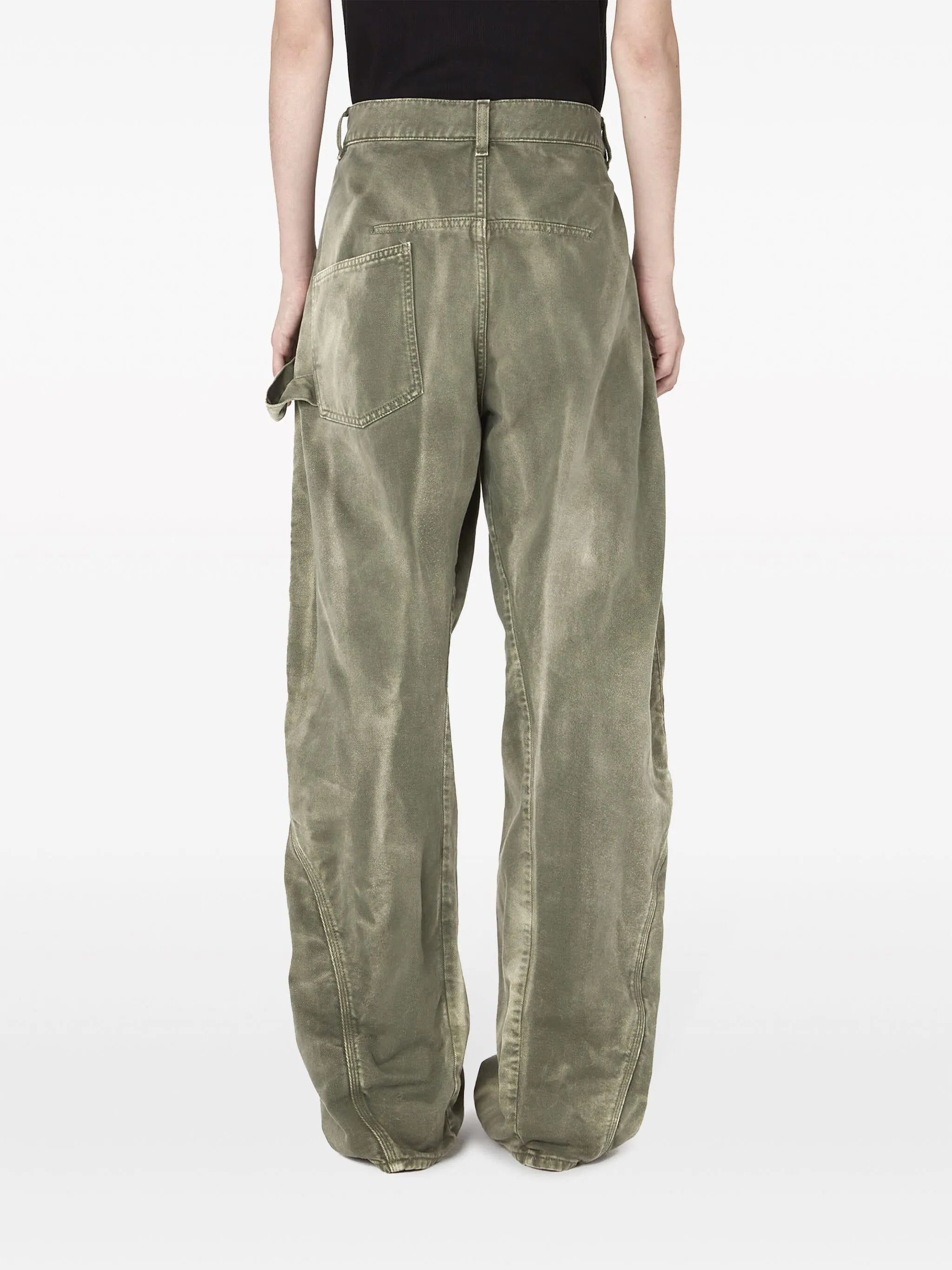 Twisted straight-leg jeans