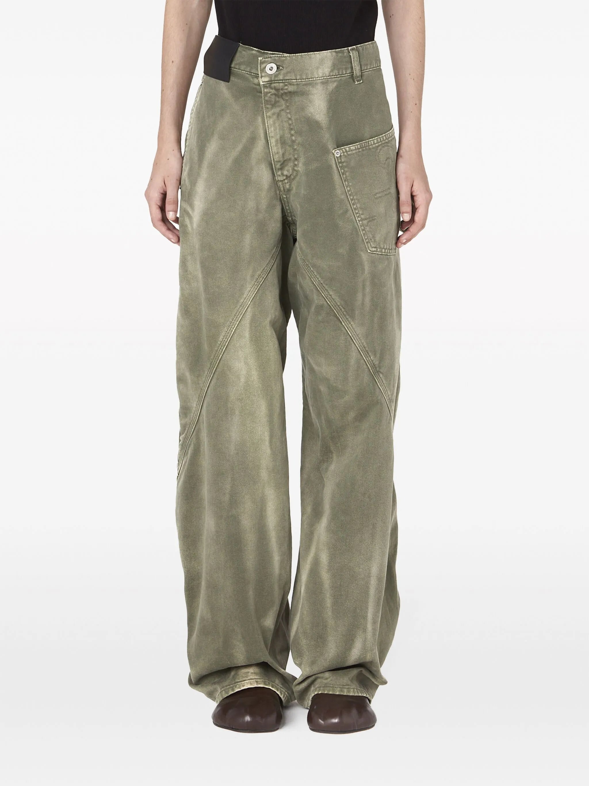 Twisted straight-leg jeans
