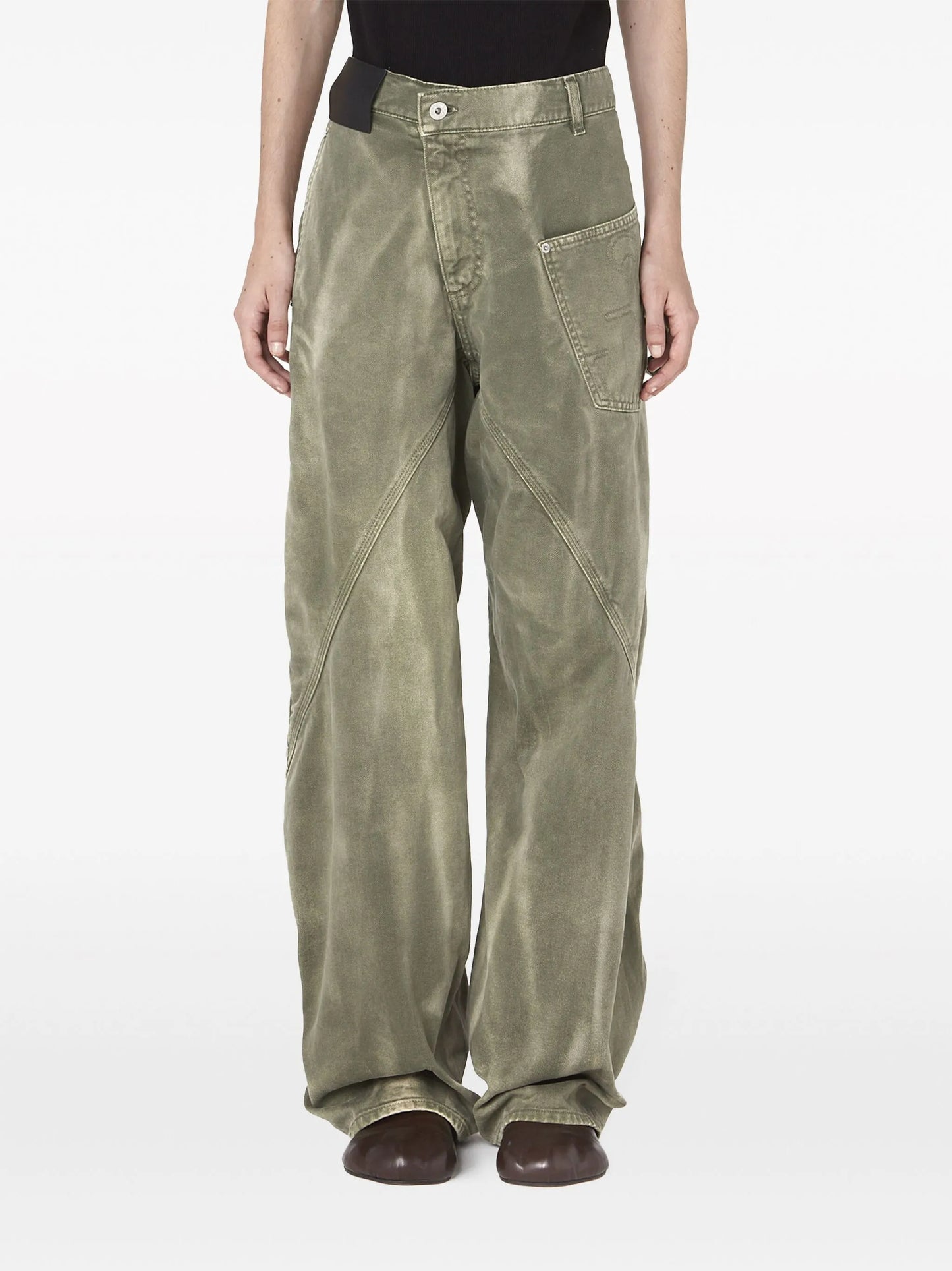 Twisted straight-leg jeans
