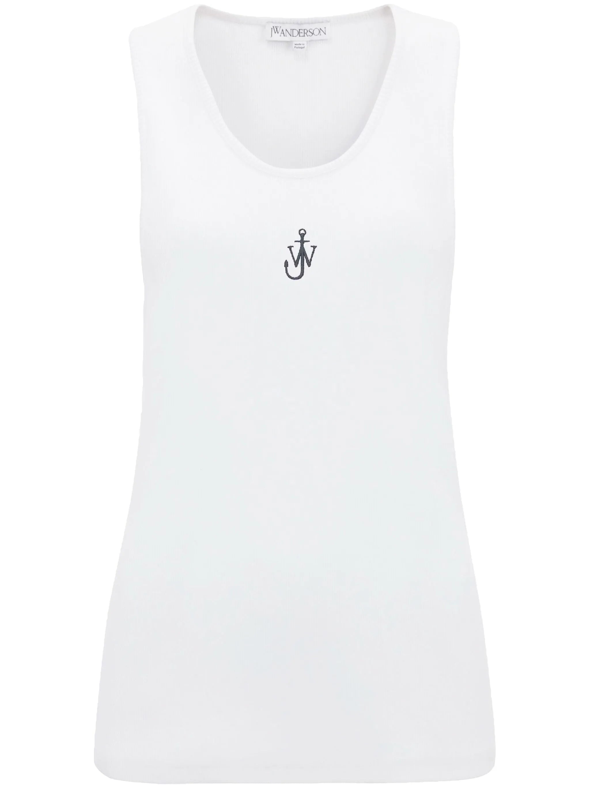 logo-embroidered cotton tank top