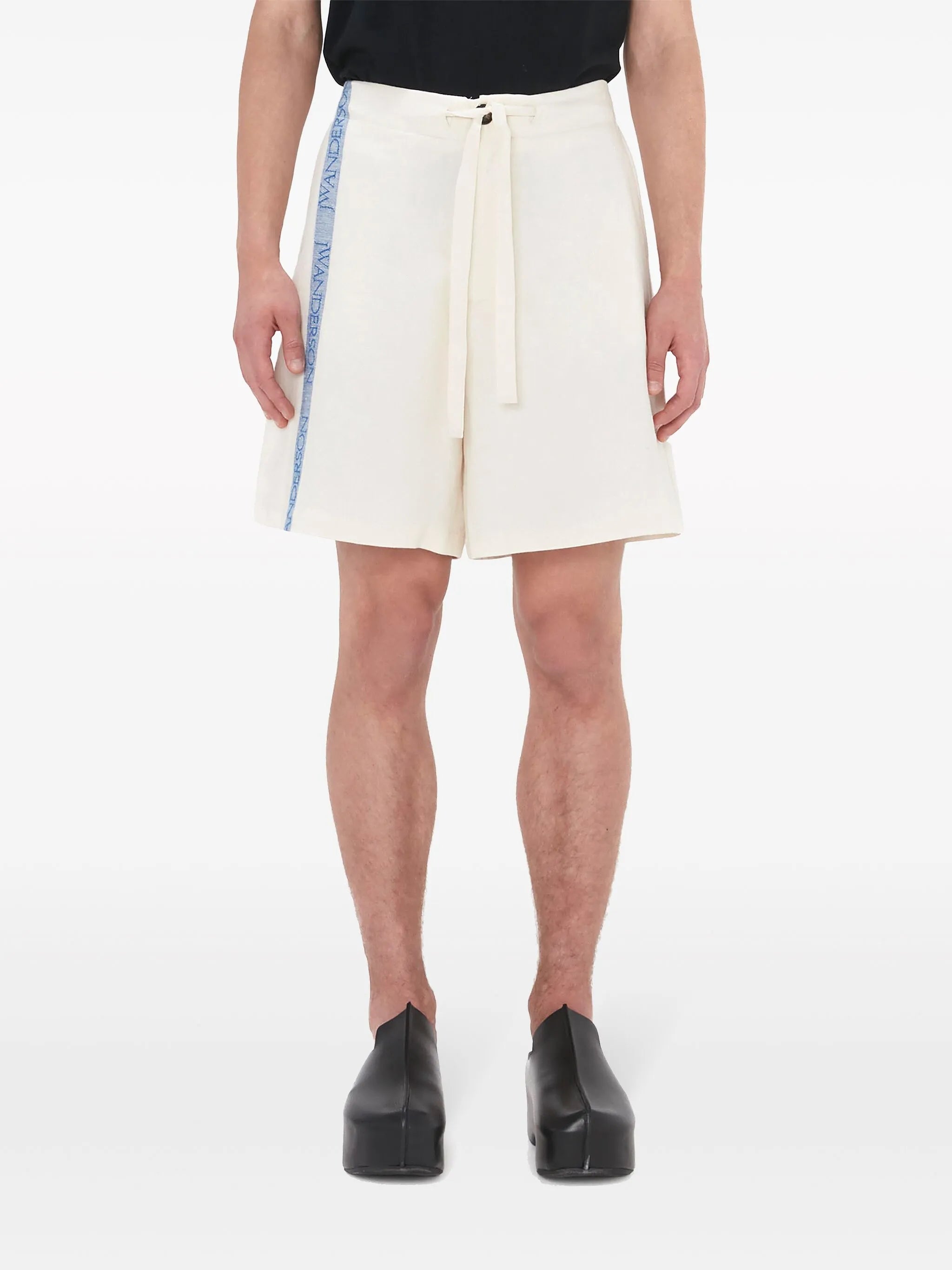 intarsia-logo wide-leg shorts