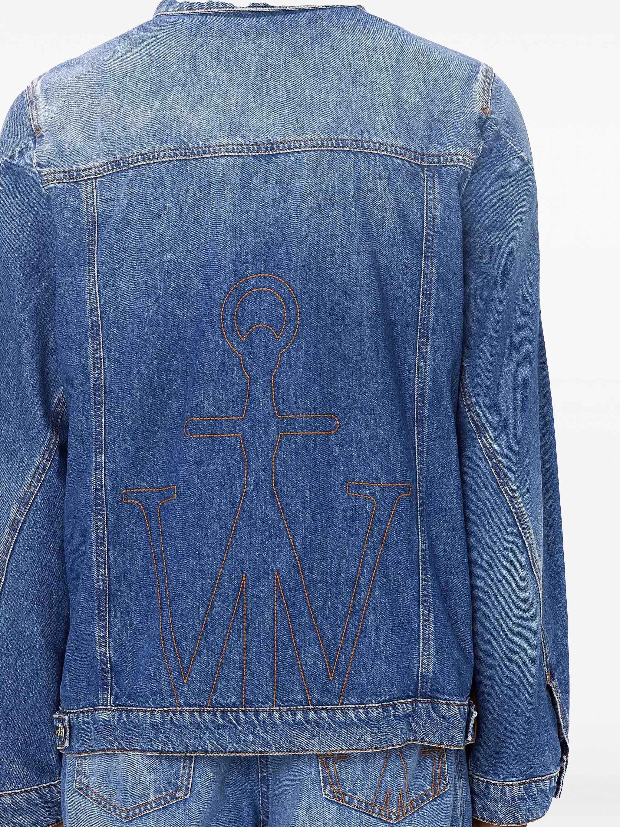 anchor-logo deconstructed denim jacket