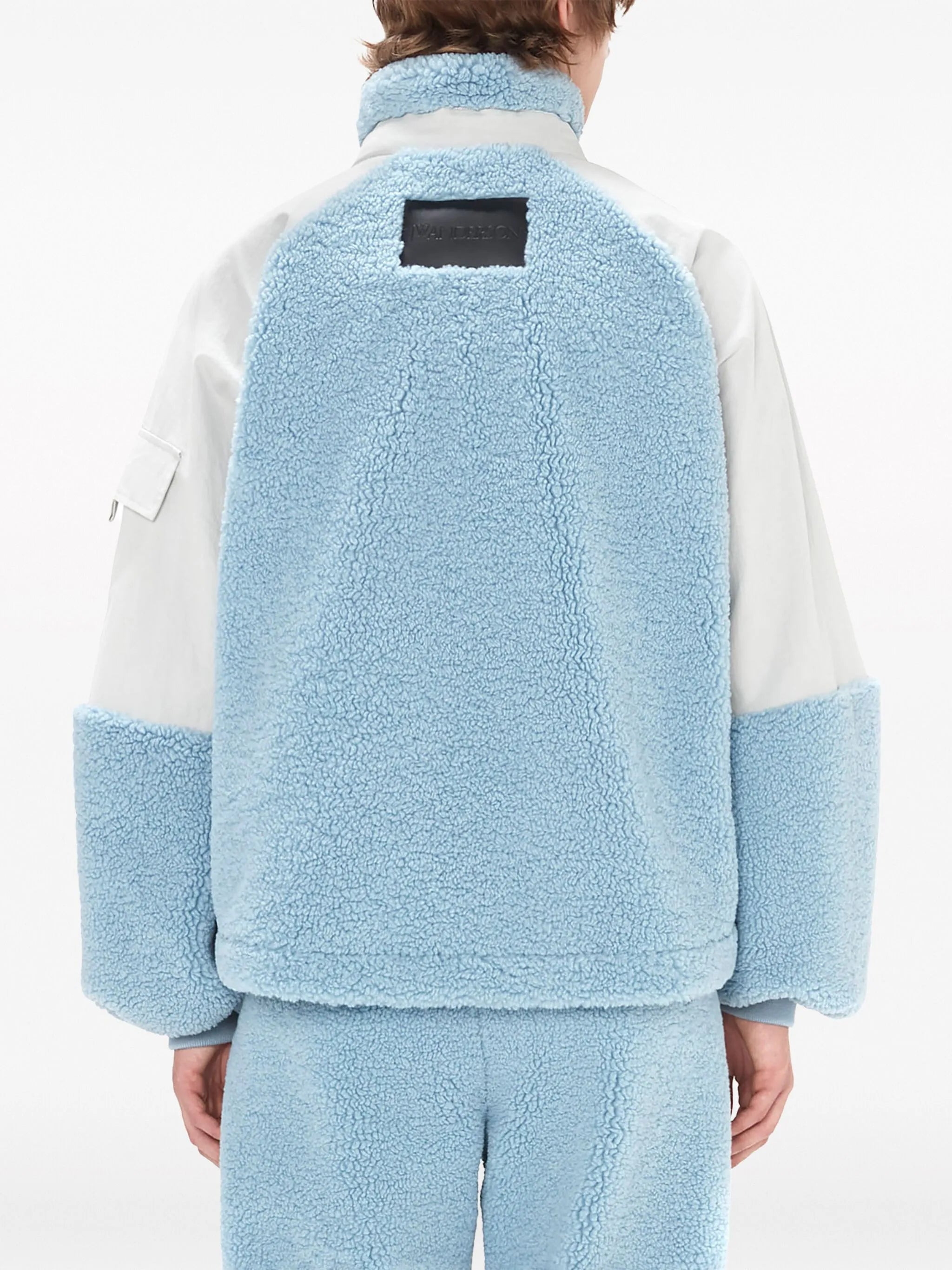 colour-block fleece jacket