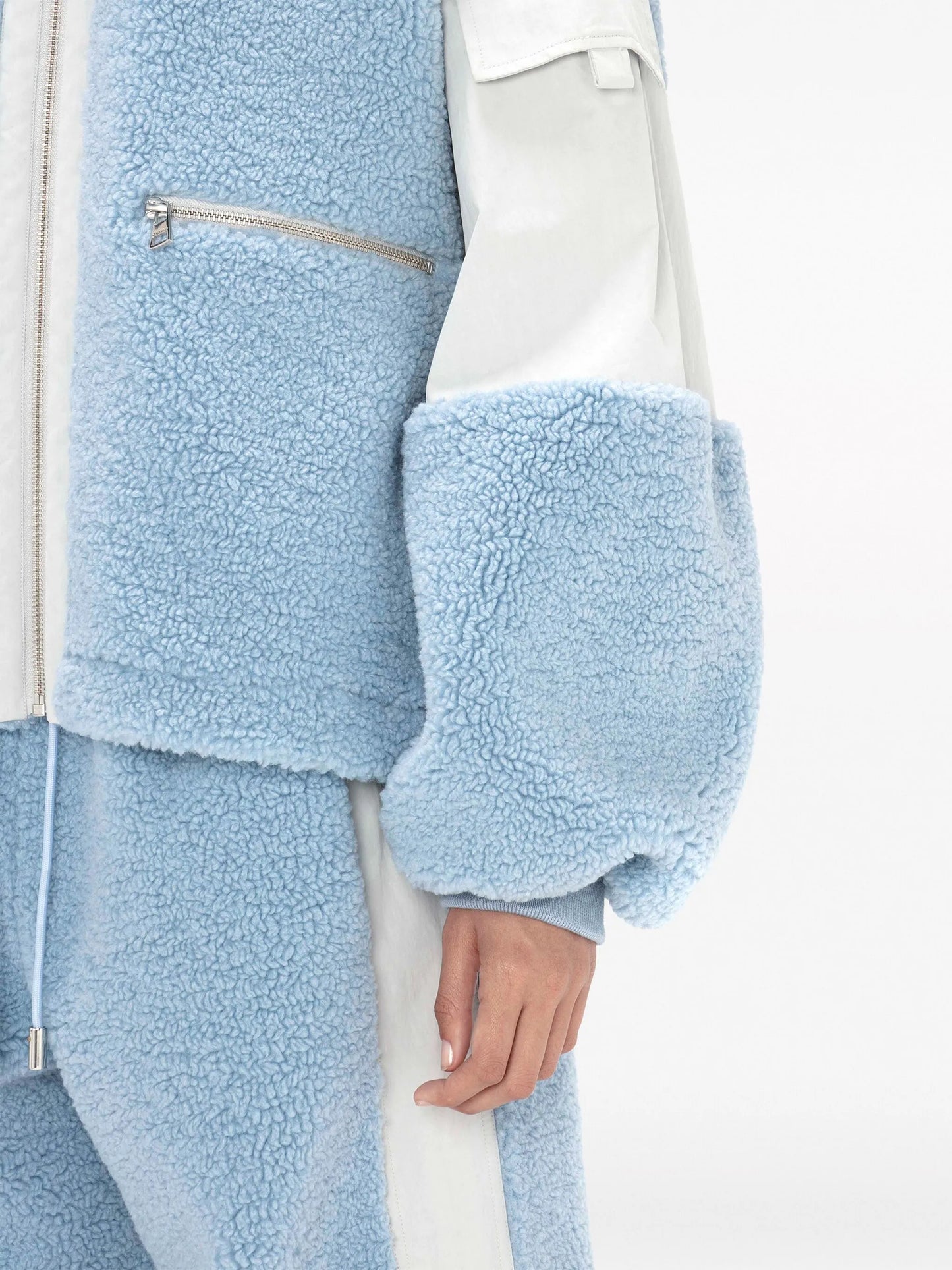 colour-block fleece jacket