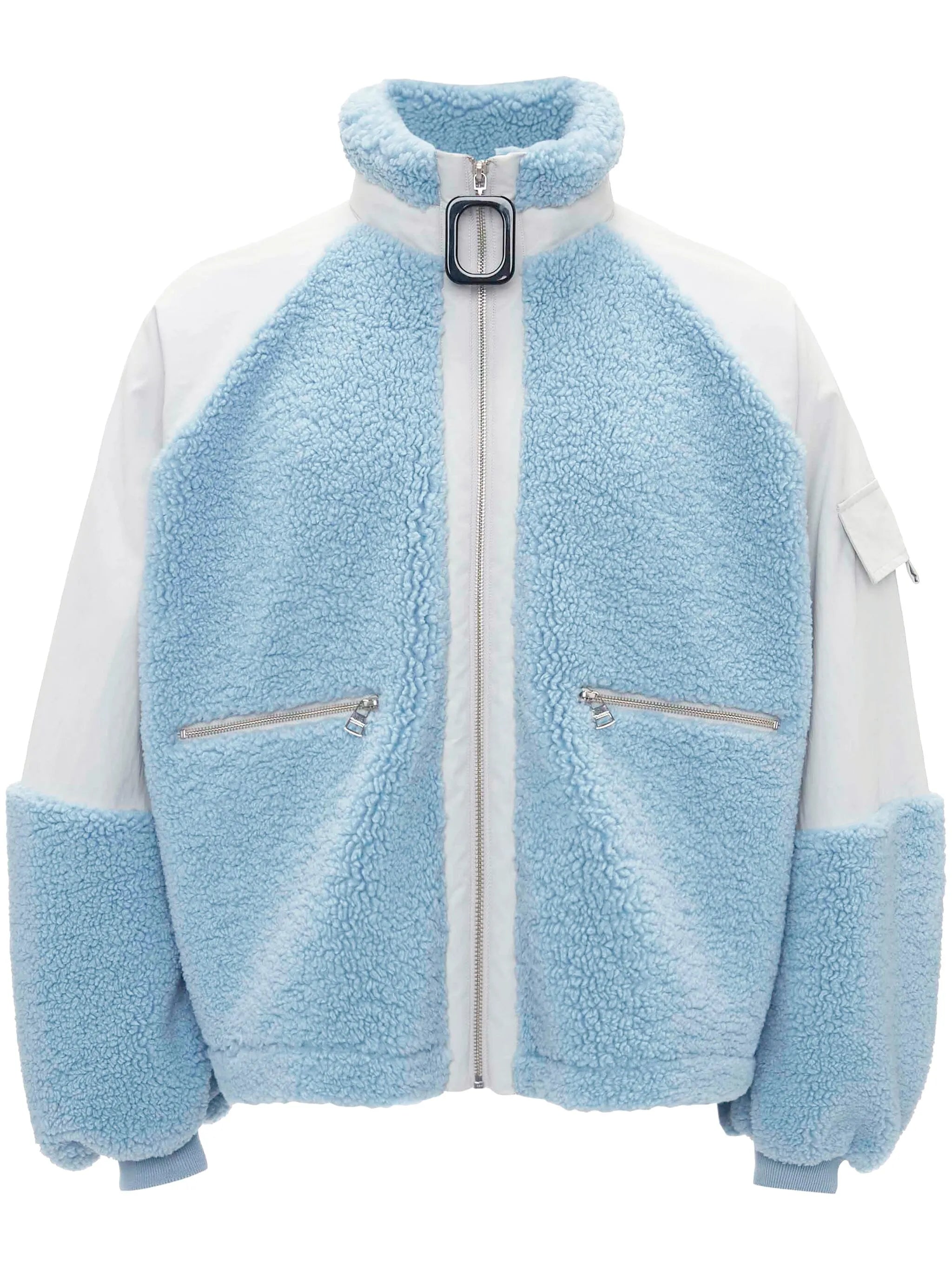 colour-block fleece jacket