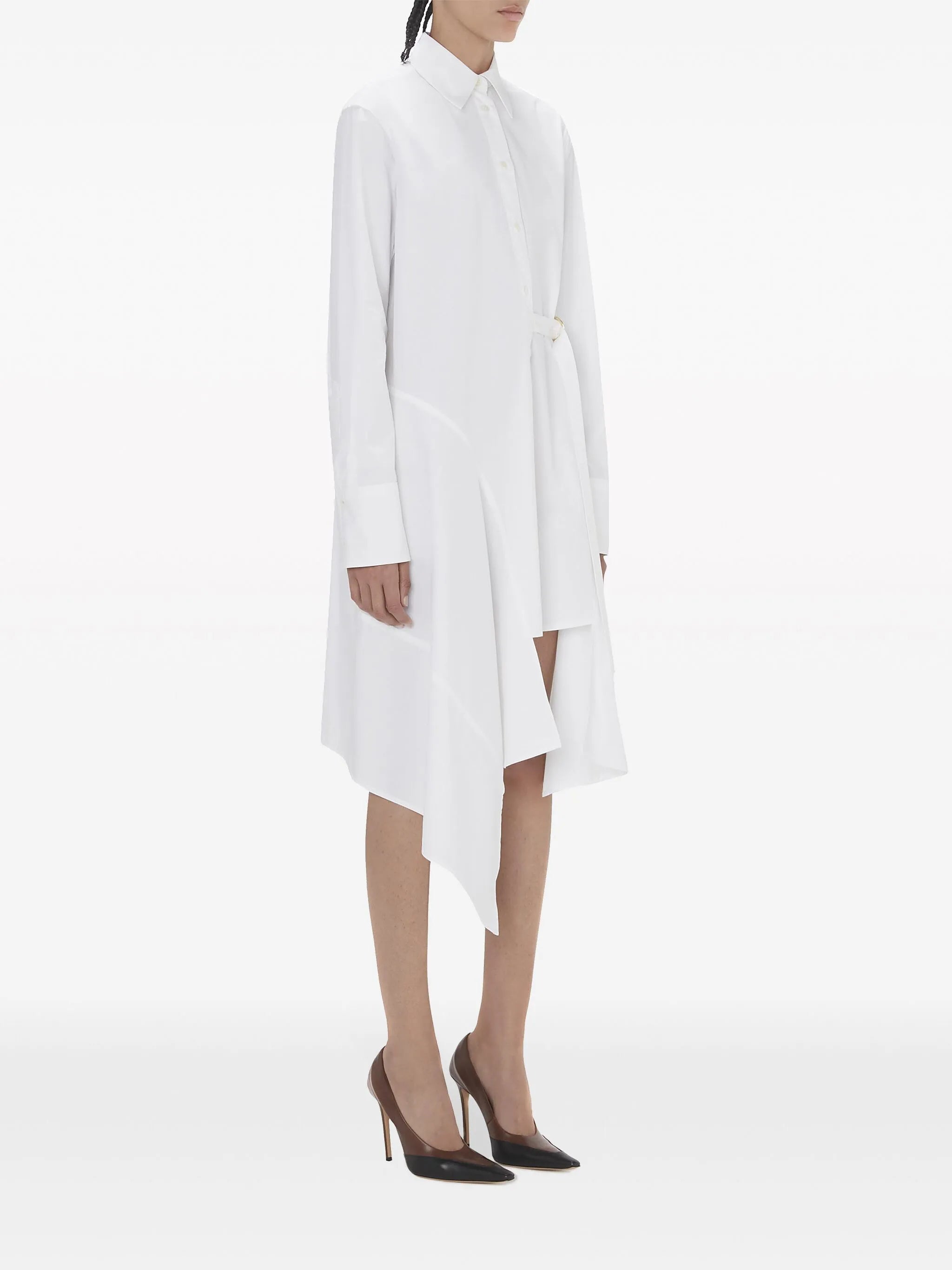 asymmetric cotton shirtdress