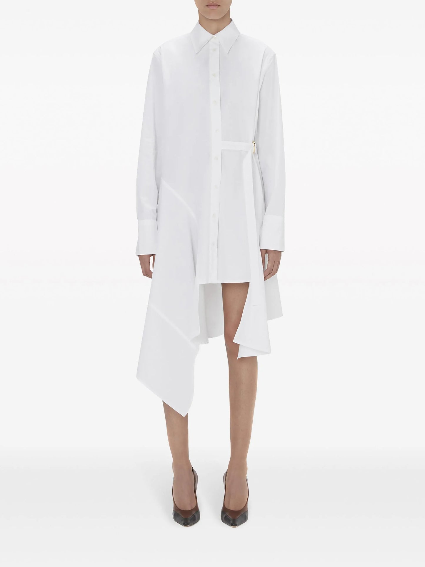 asymmetric cotton shirtdress