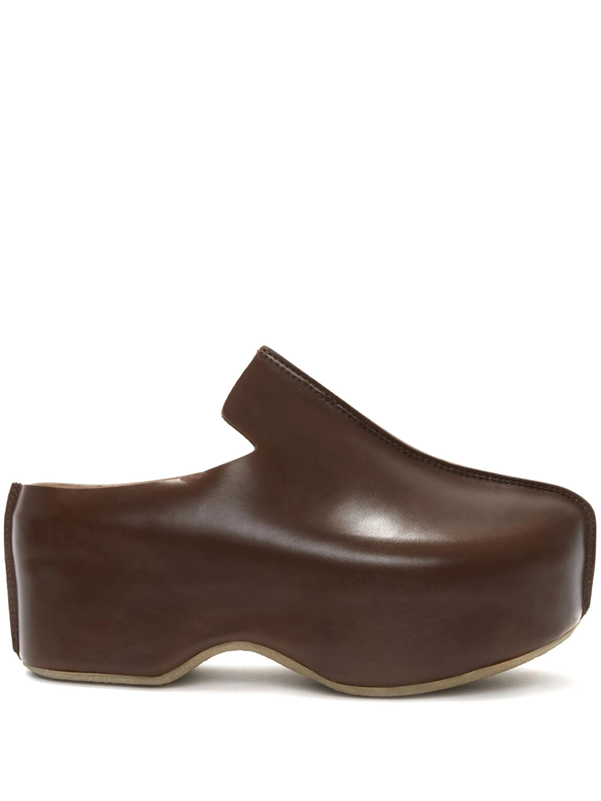 leather platform clogs