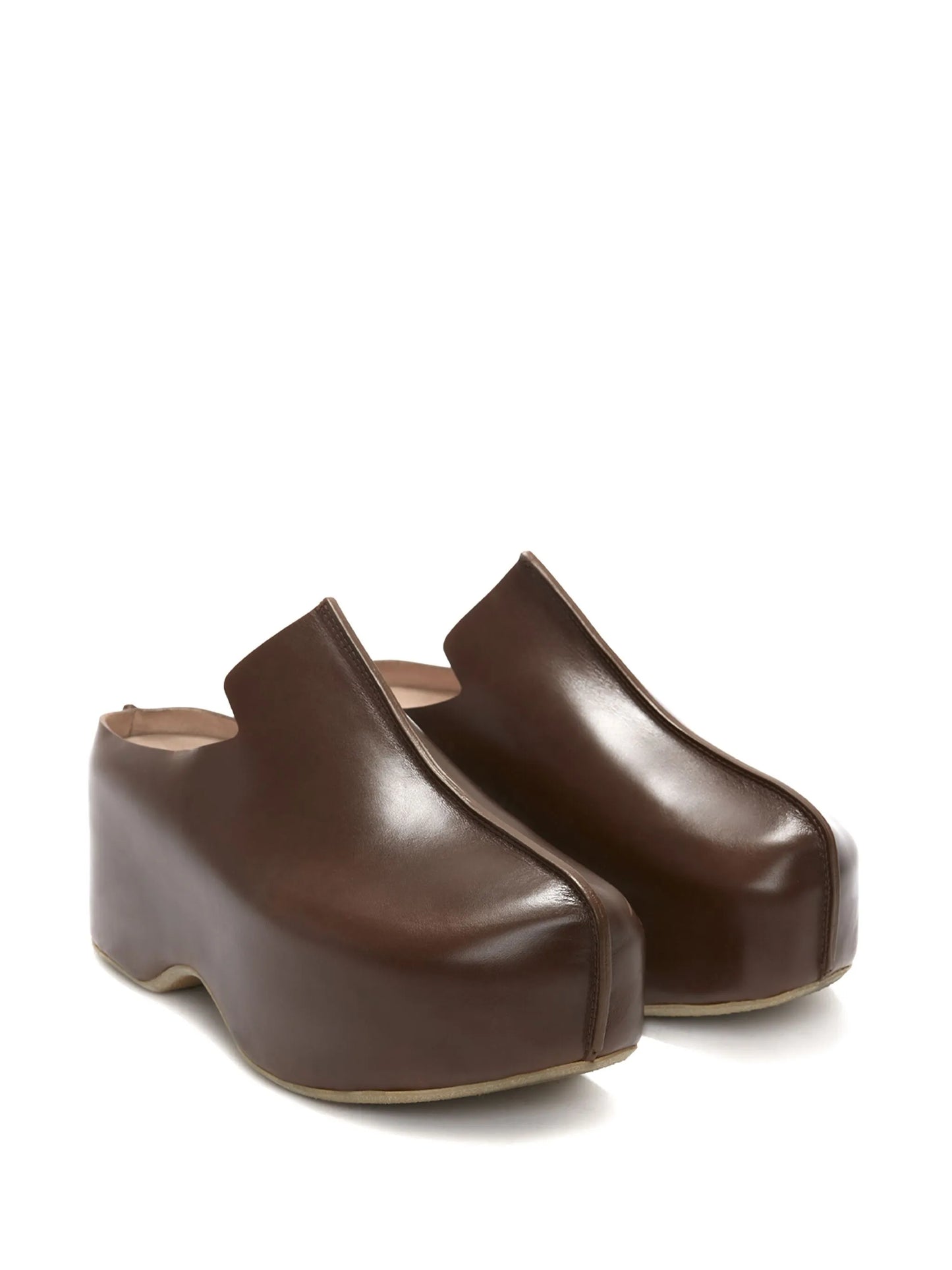 leather platform clogs