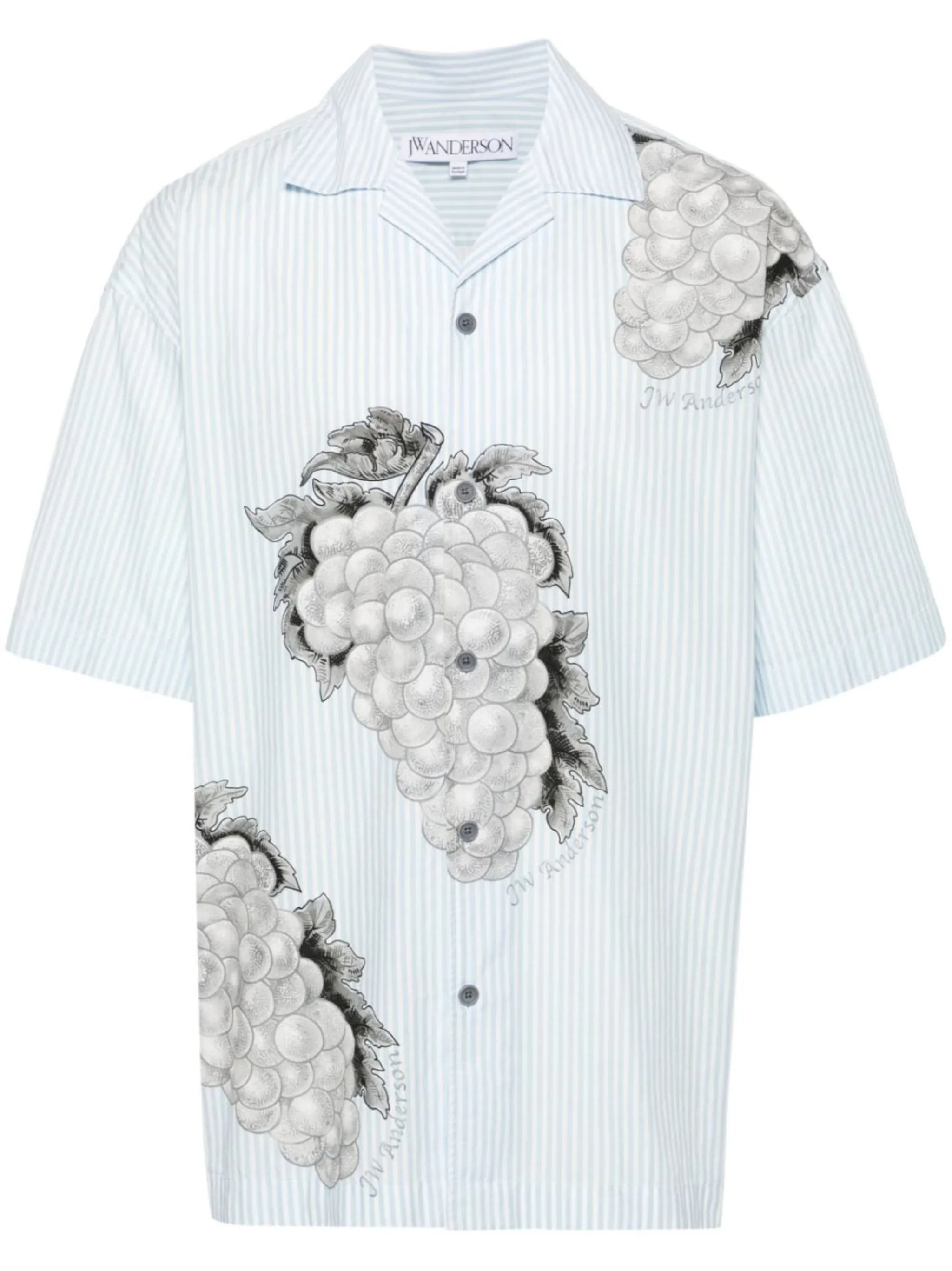 grape-print cotton shirt