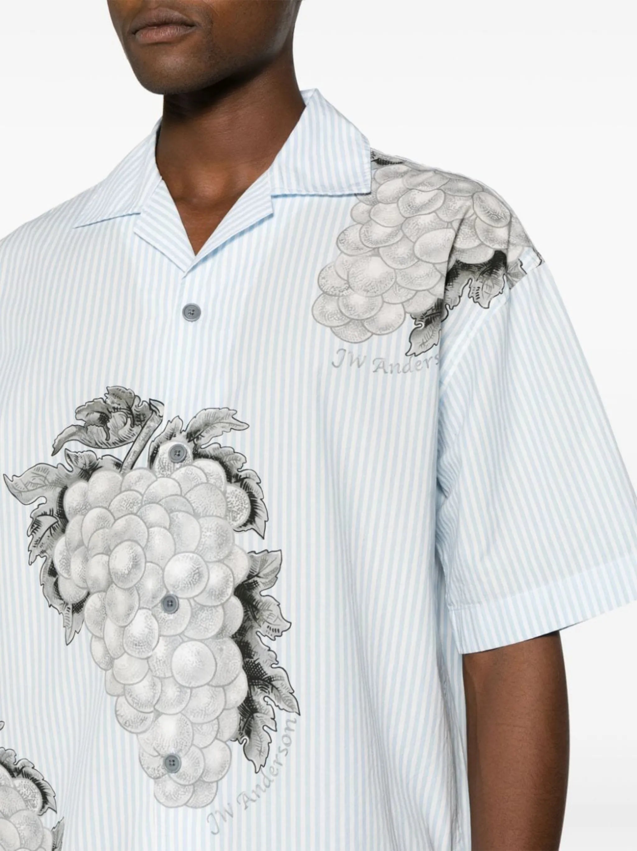 grape-print cotton shirt
