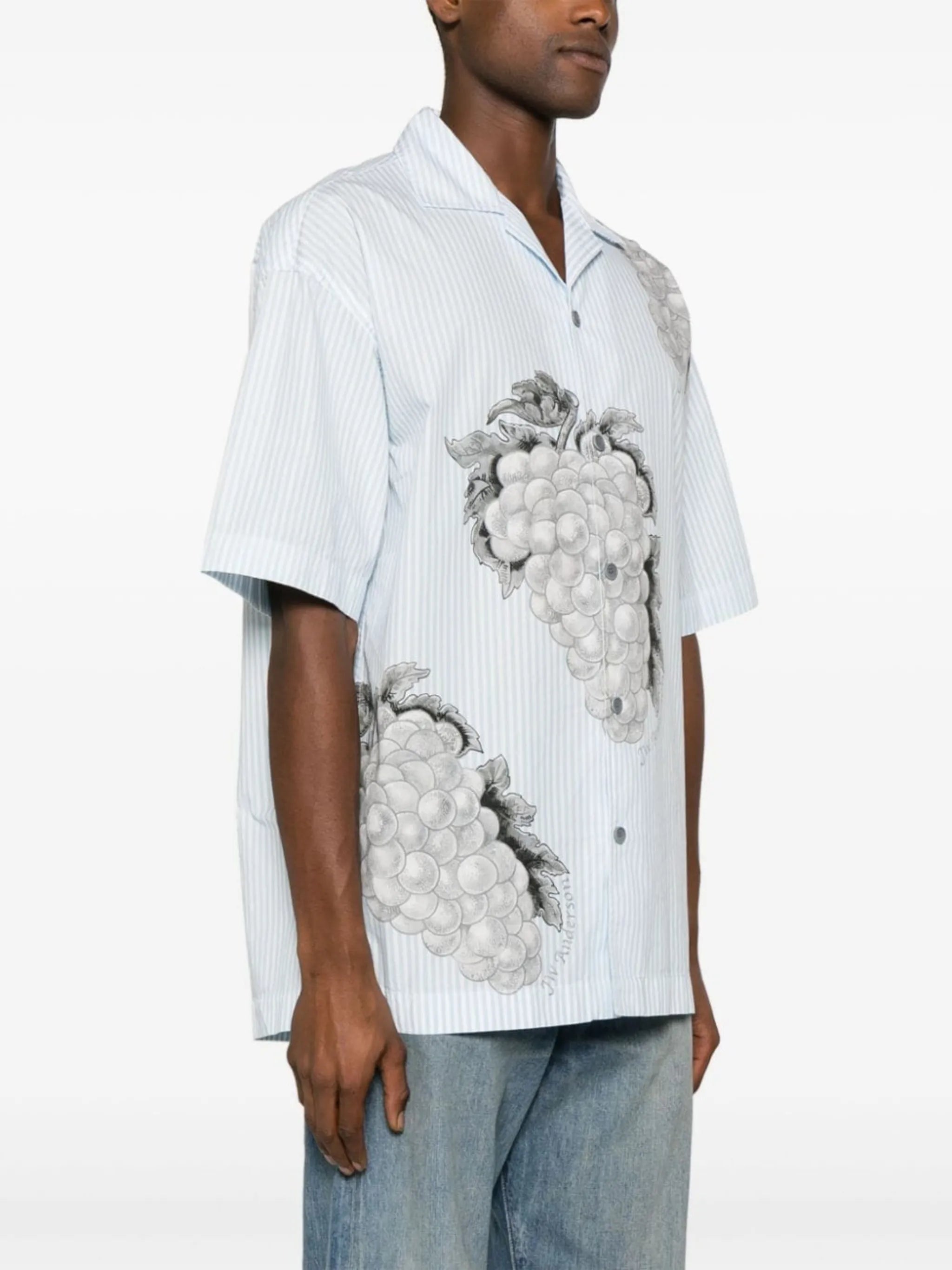 grape-print cotton shirt