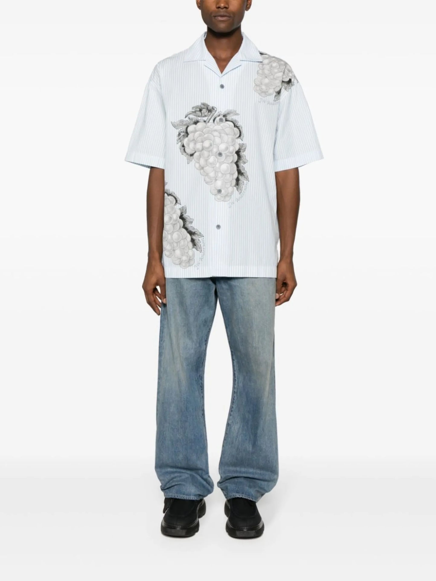 grape-print cotton shirt