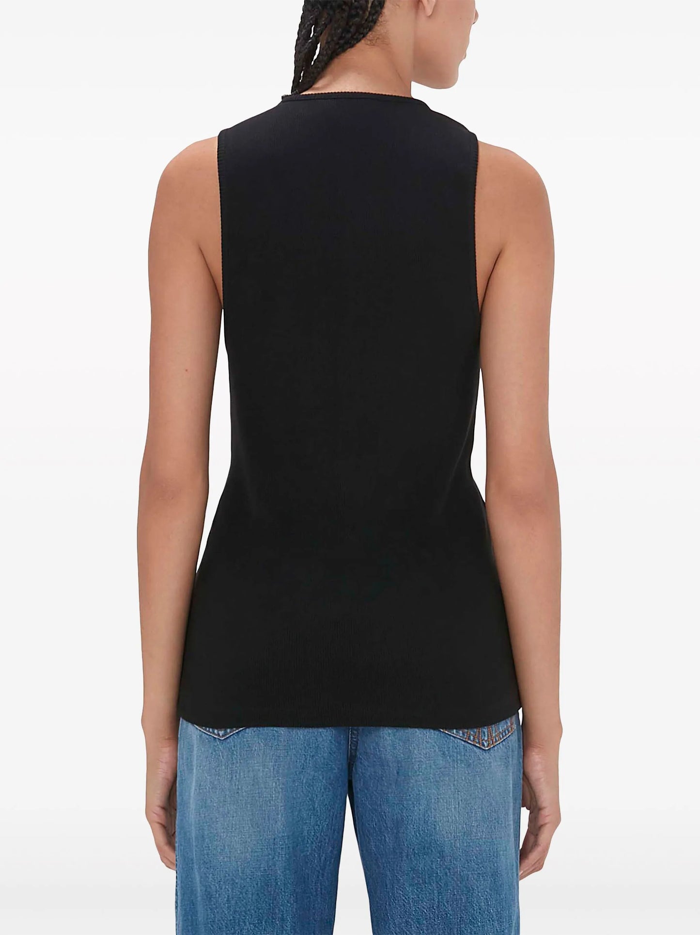 logo-embroidered ribbed-knit top