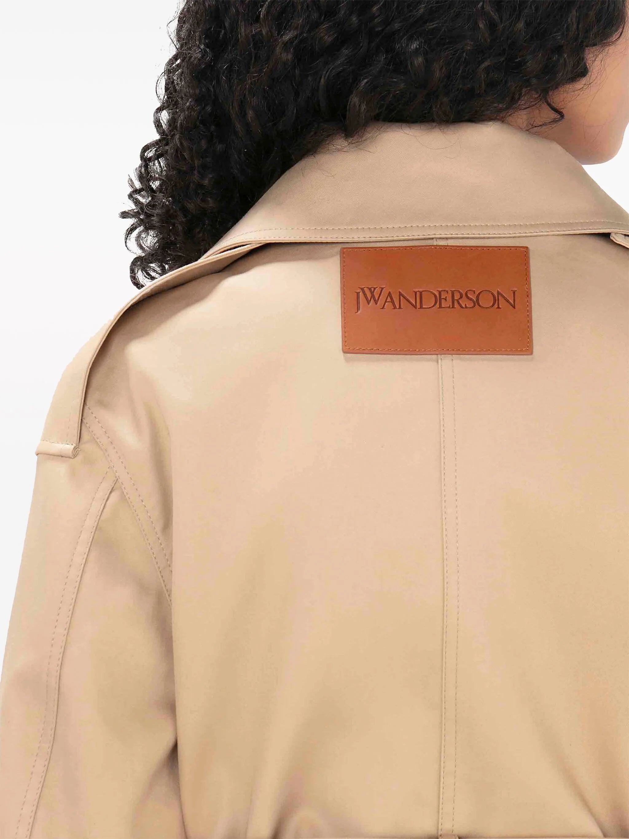 cropped cotton trench jacket