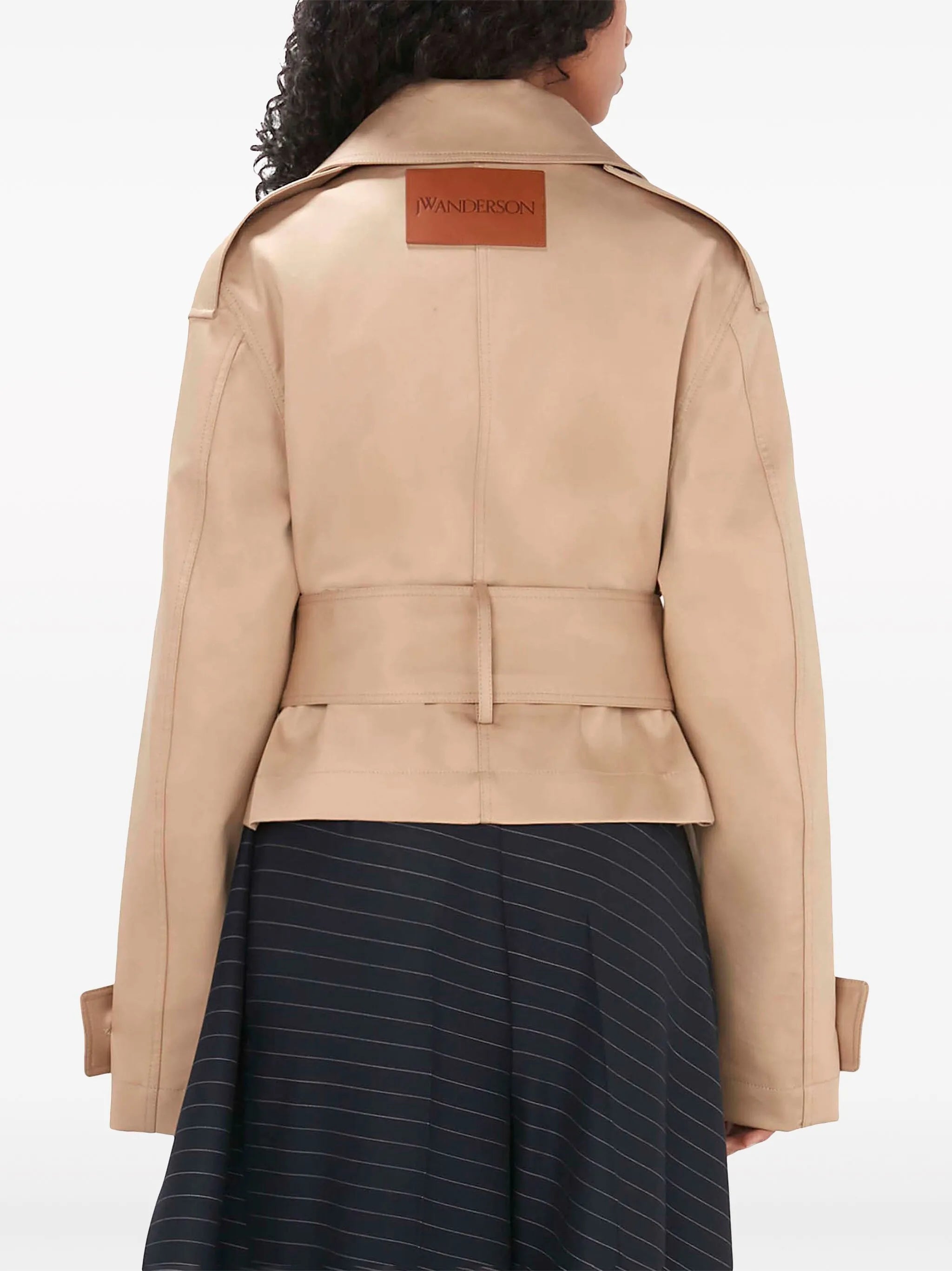cropped cotton trench jacket
