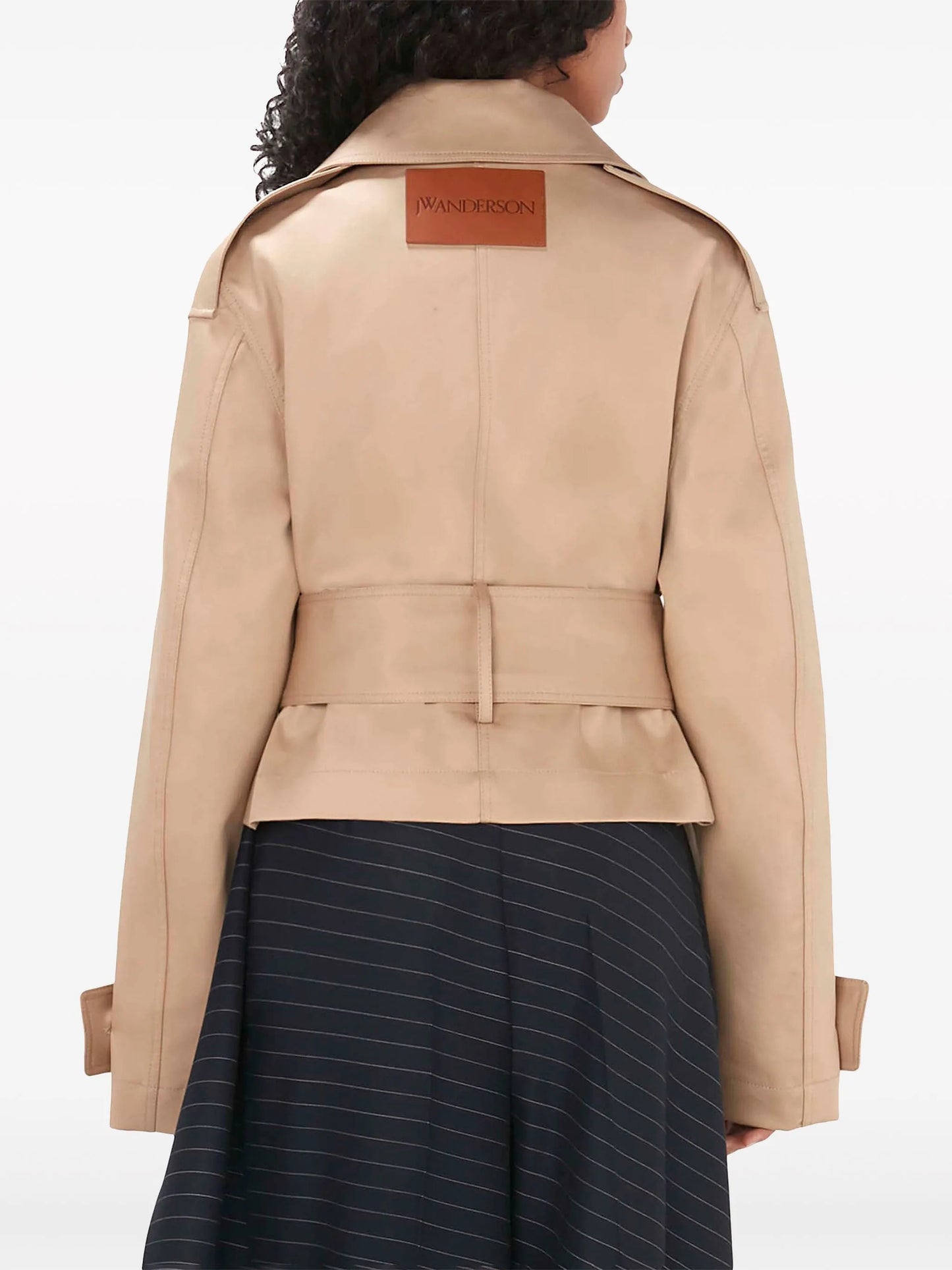 cropped cotton trench jacket