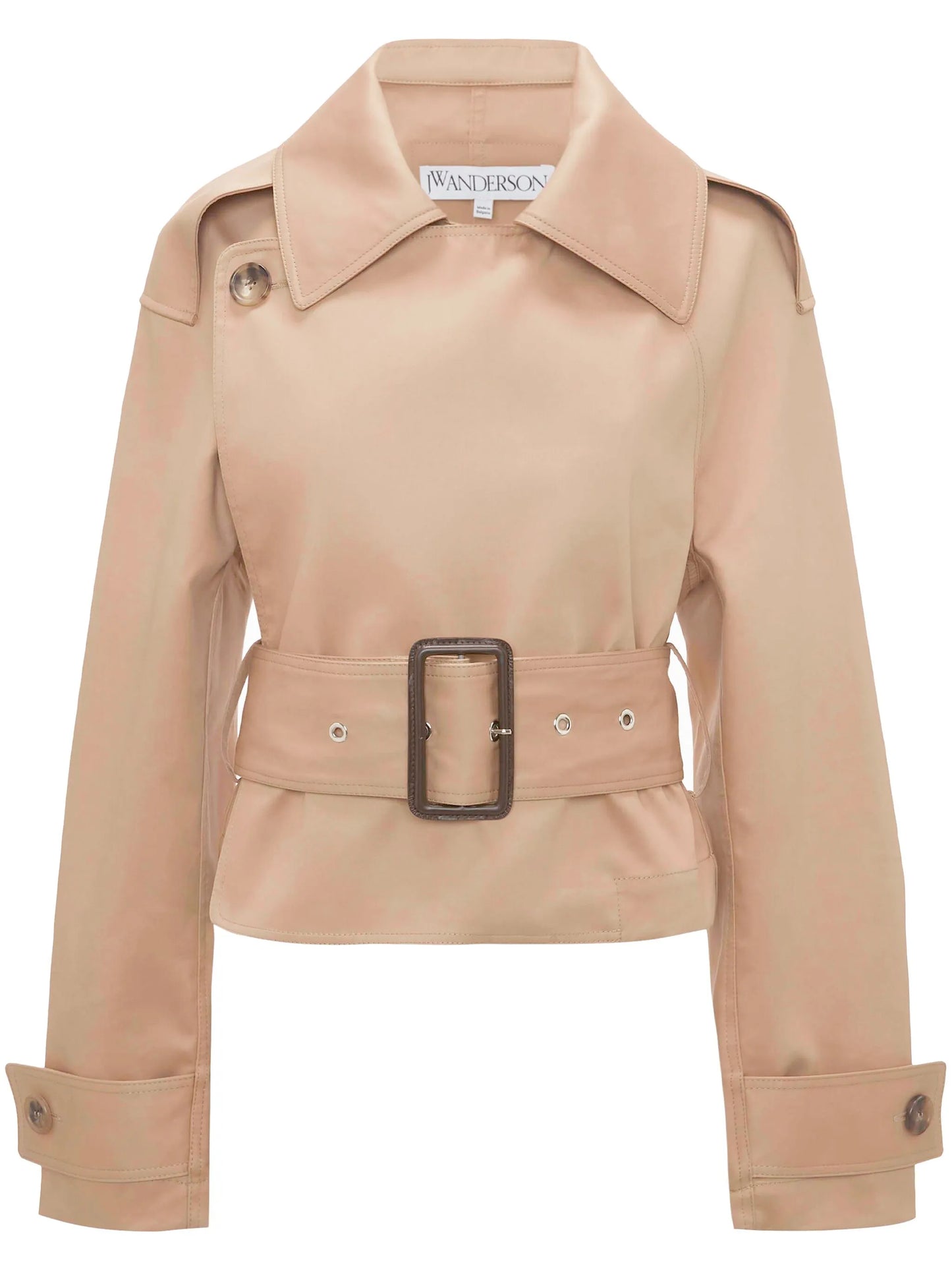 cropped cotton trench jacket