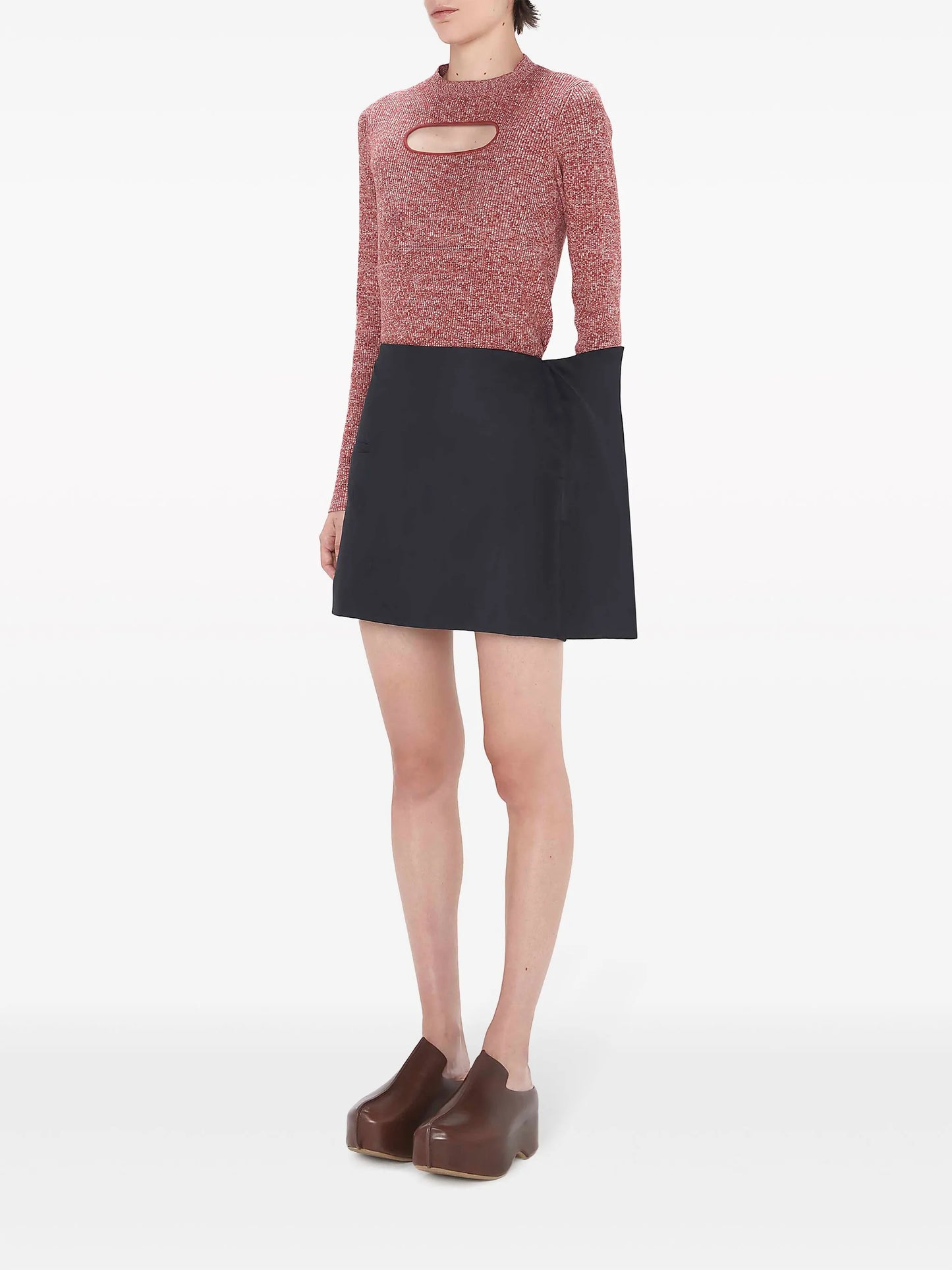 side-panel mid-rise miniskirt