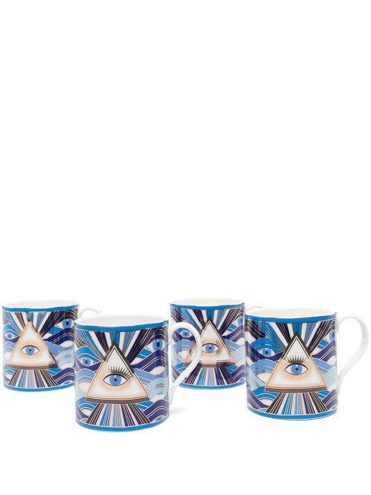 Druggist porcelain mug set (set of four)